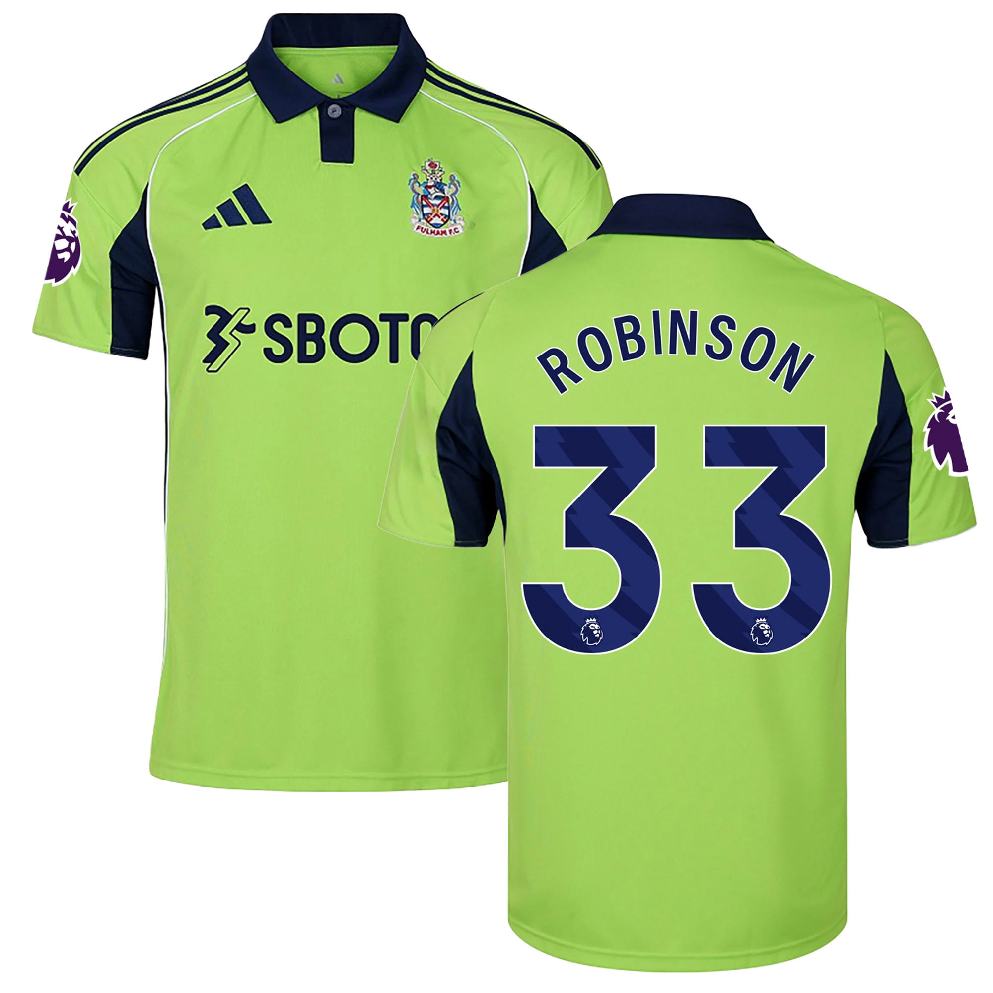 Mens 33 Antonee Robinson Fulham Away Jersey 2025-26 Football Shirt