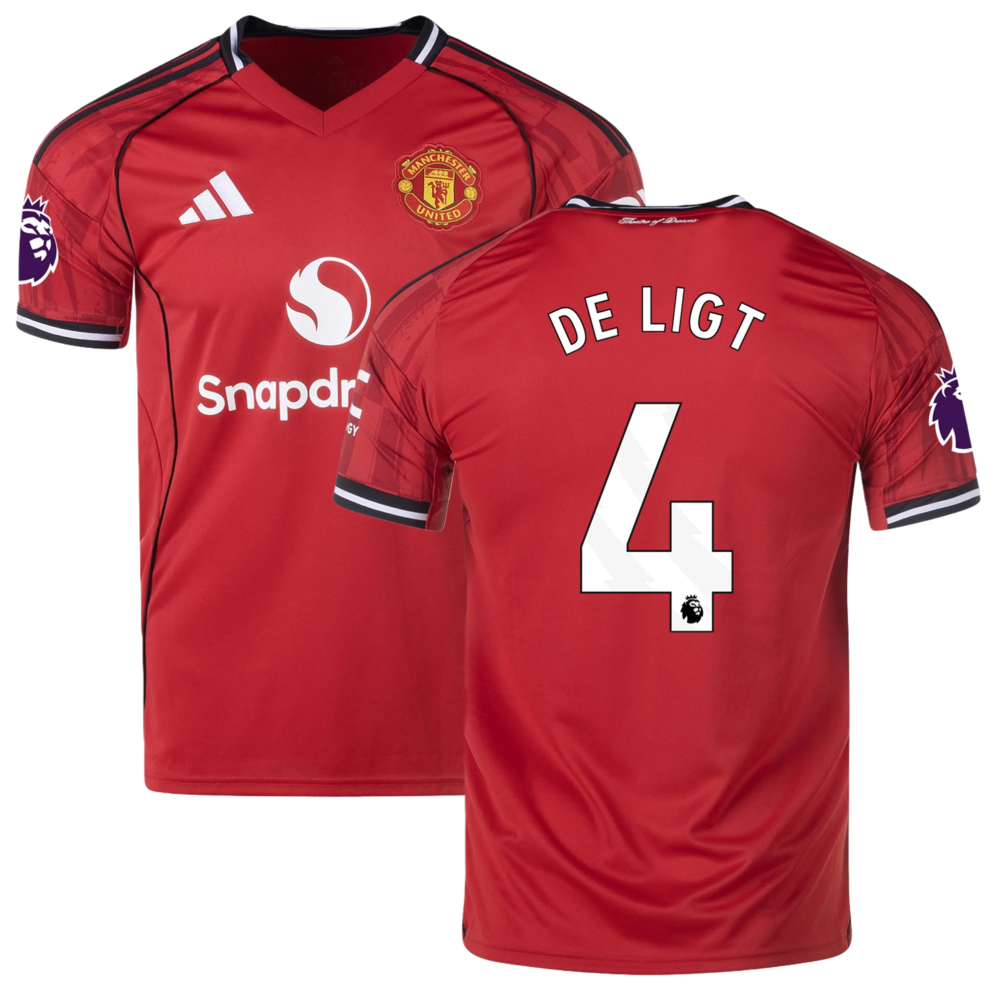 Mens 4 Matthijs de Ligt Manchester United 2025-26 Home Jersey Football Shirt