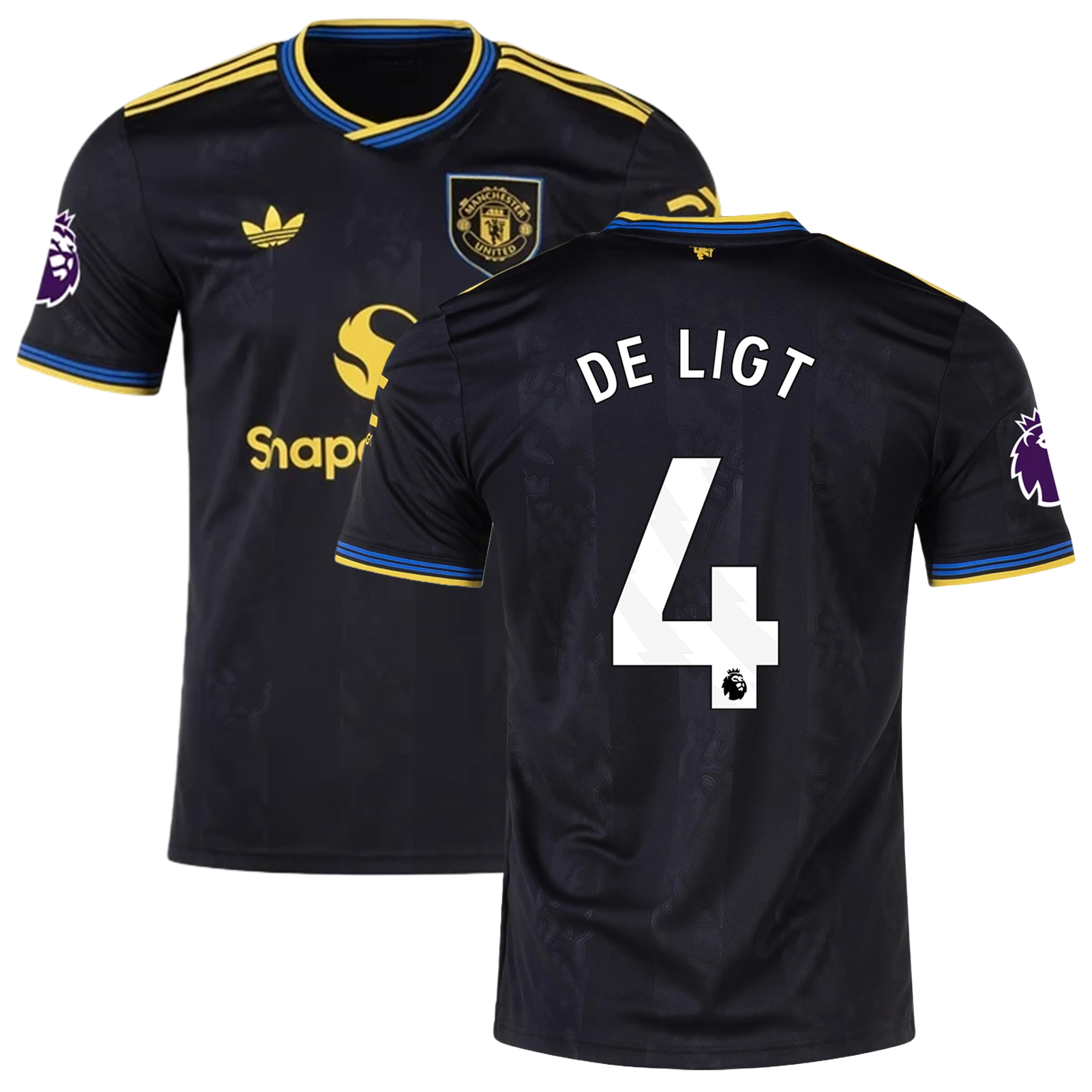 Mens 4 Matthijs de Ligt Manchester United 2025-26 Third Jersey Football Shirt