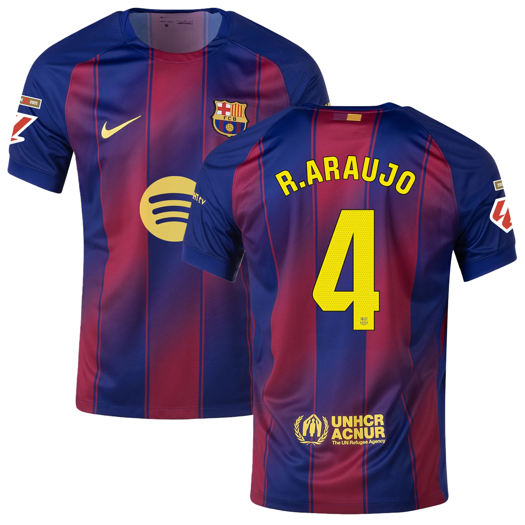 Mens 4 Ronald Araújo Barcelona 2025-26 Home Jersey Football Shirt
