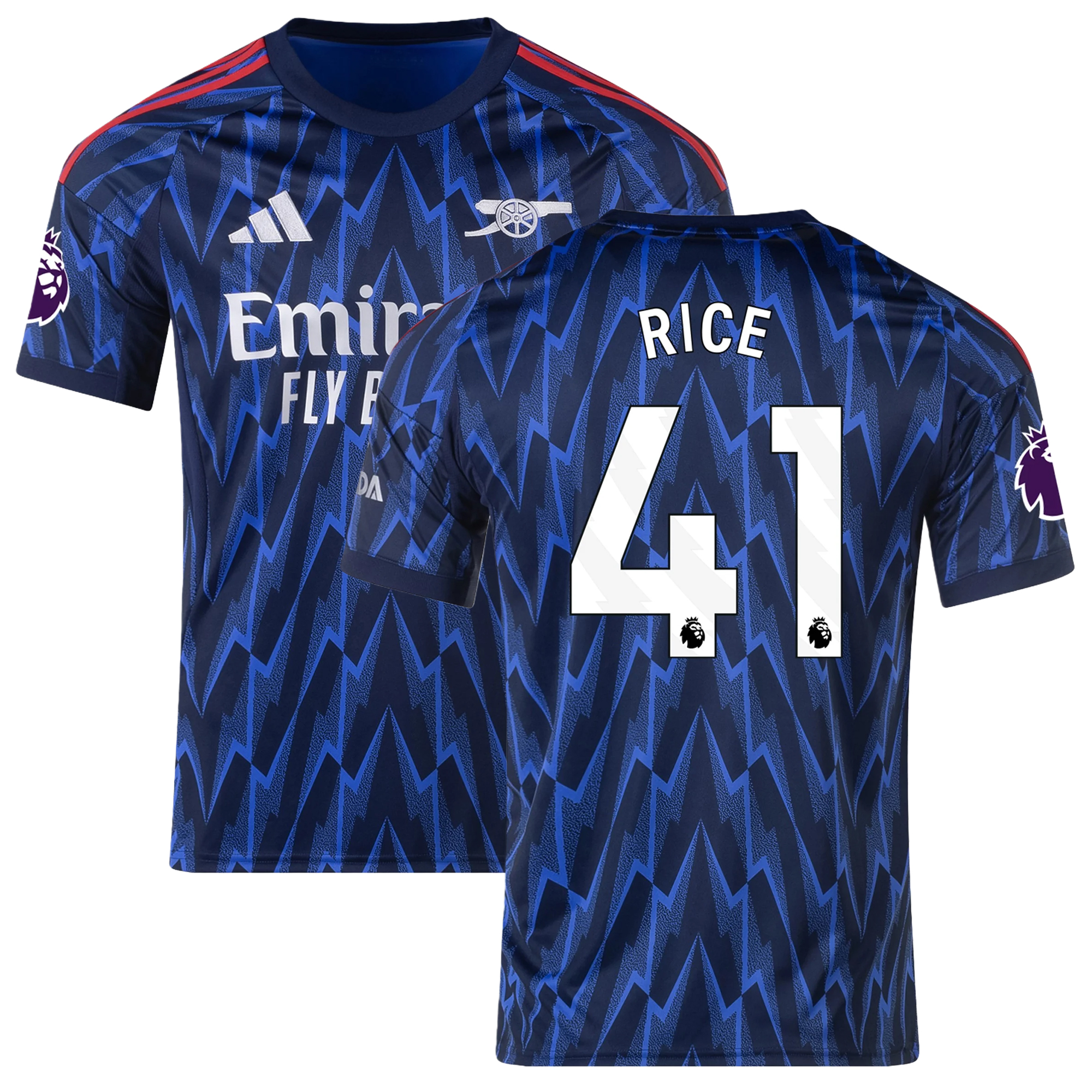 Mens 41 Declan Rice Arsenal 2025-26 Away Jersey Football Shirt