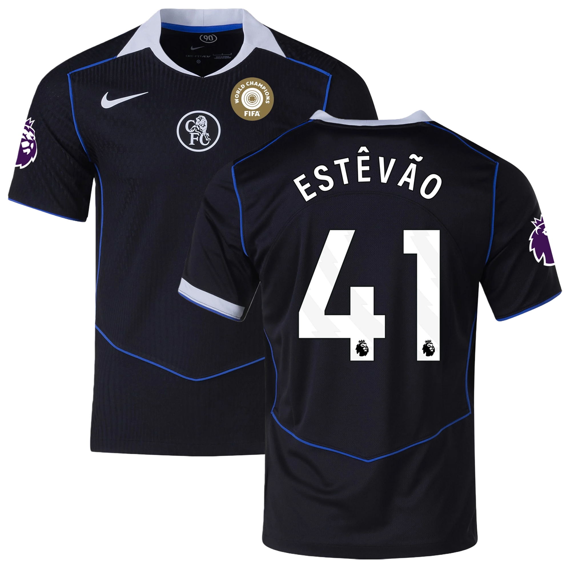 Mens 41 Estevao Chelsea Third Jersey 2025-26 Football Shirt