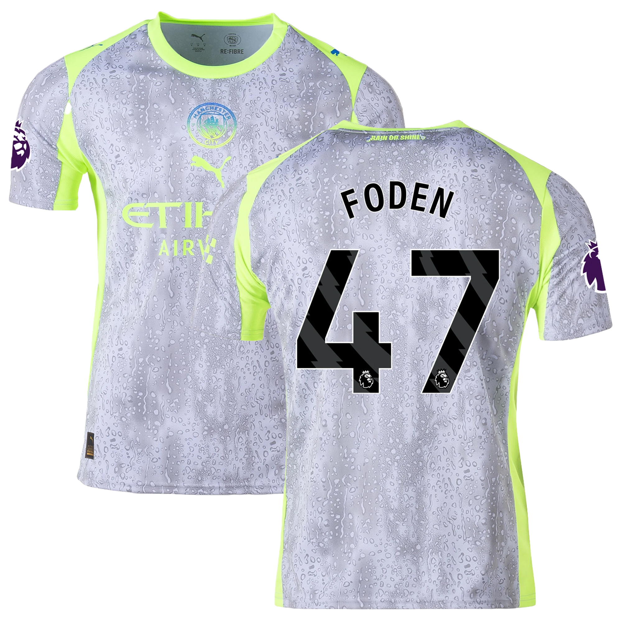 Mens 47 Phil Foden Manchester City Third Jersey 2025-26 Football Shirt