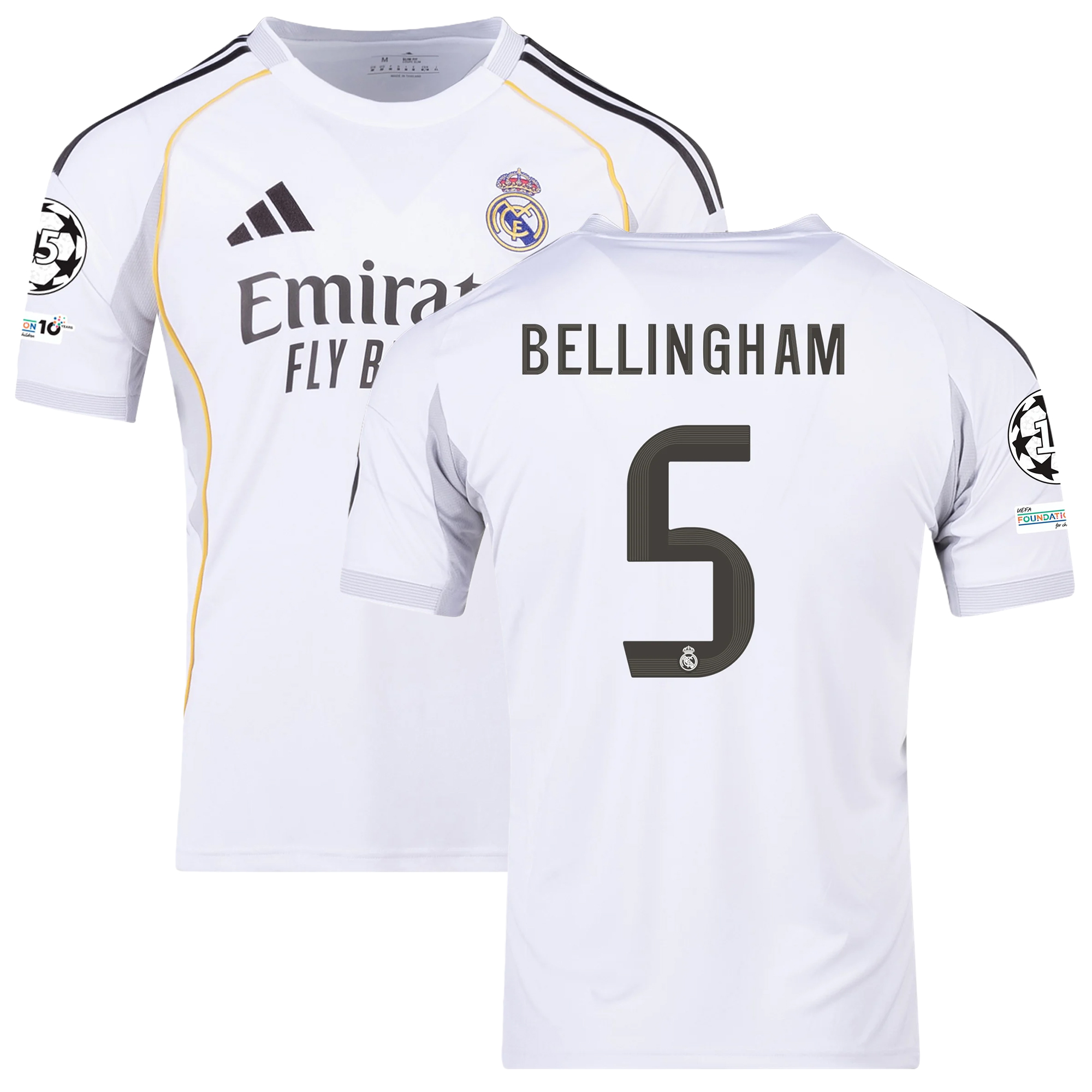 Mens 5 Jude Bellingham Real Madrid 2025-26 Home Jersey Football Shirt