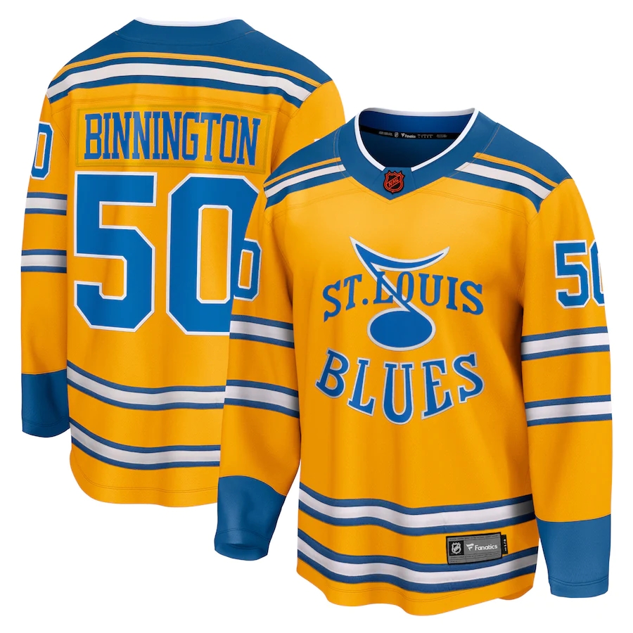 Men's St. Louis Blues Jerseys #50 Jordan Binnington Hockey Jerseys