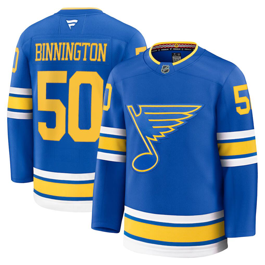 Men's St. Louis Blues Jerseys #50 Jordan Binnington Hockey Jerseys