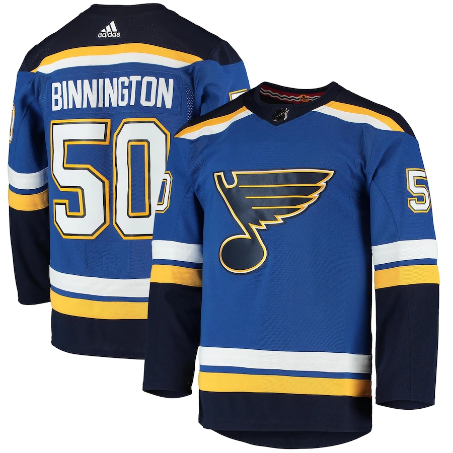 Men's St. Louis Blues Jerseys #50 Jordan Binnington Hockey Jerseys