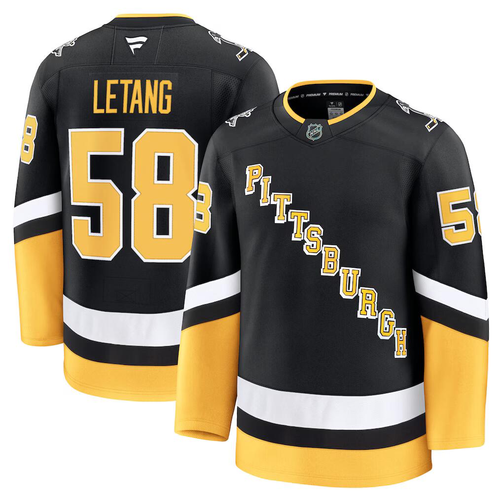 Men's Pittsburgh Penguins Jerseys #58 Kris Letang Hockey Jerseys