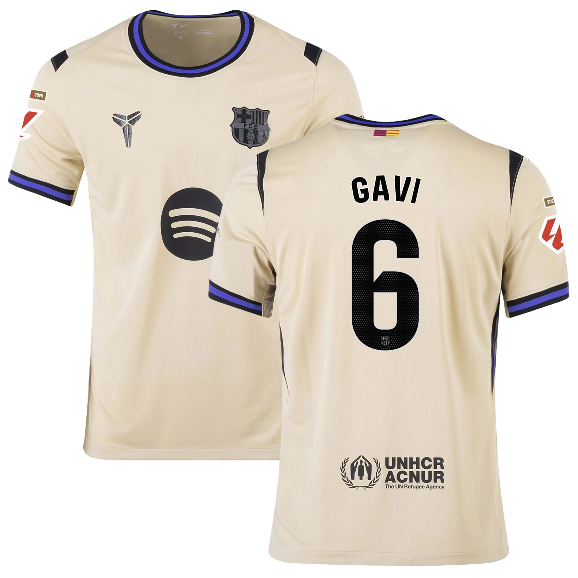 Mens 6 Gavi Barcelona 2025-26 Away Jersey Football Shirt