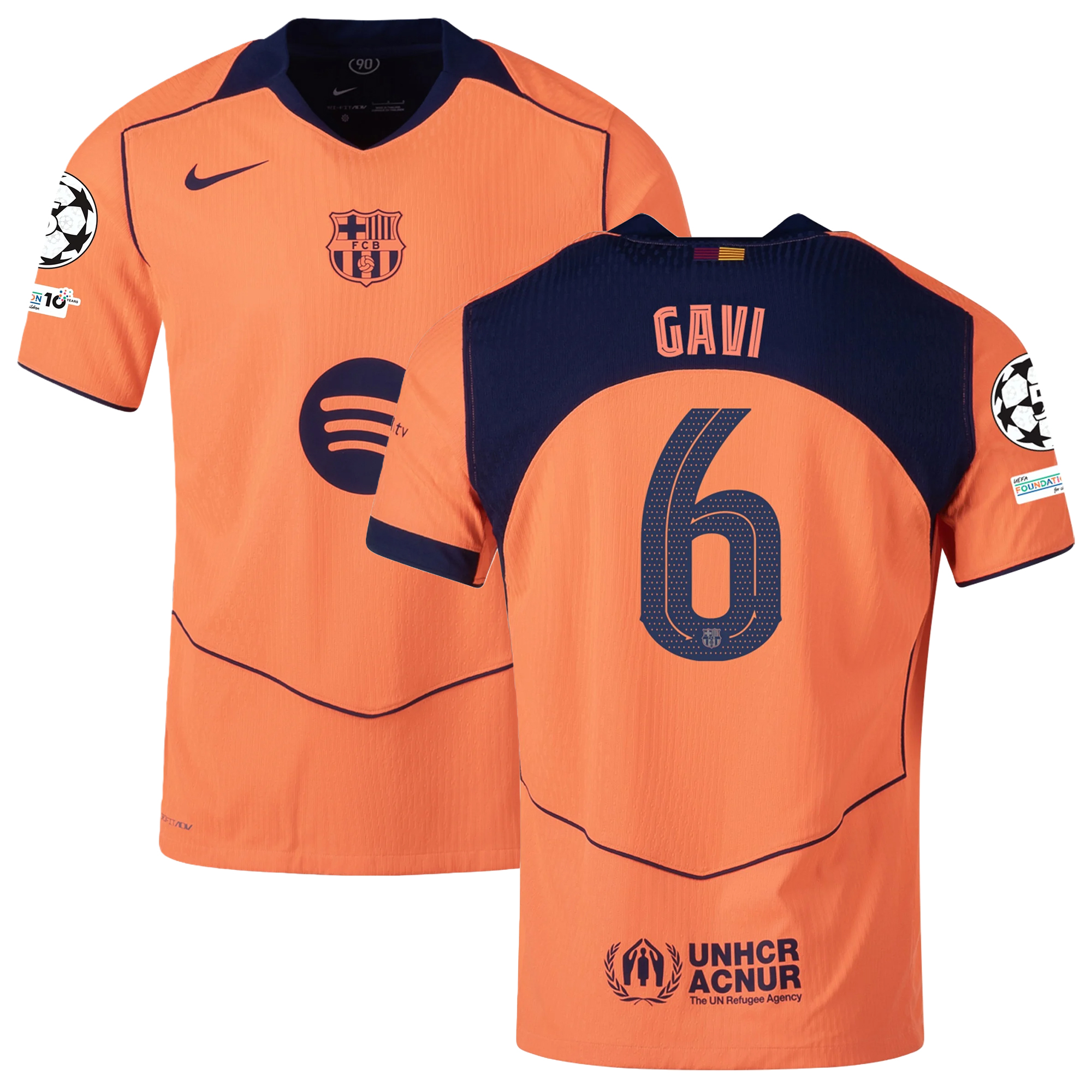Mens 6 Gavi Barcelona 2025-26 Third Jersey Football Shirt