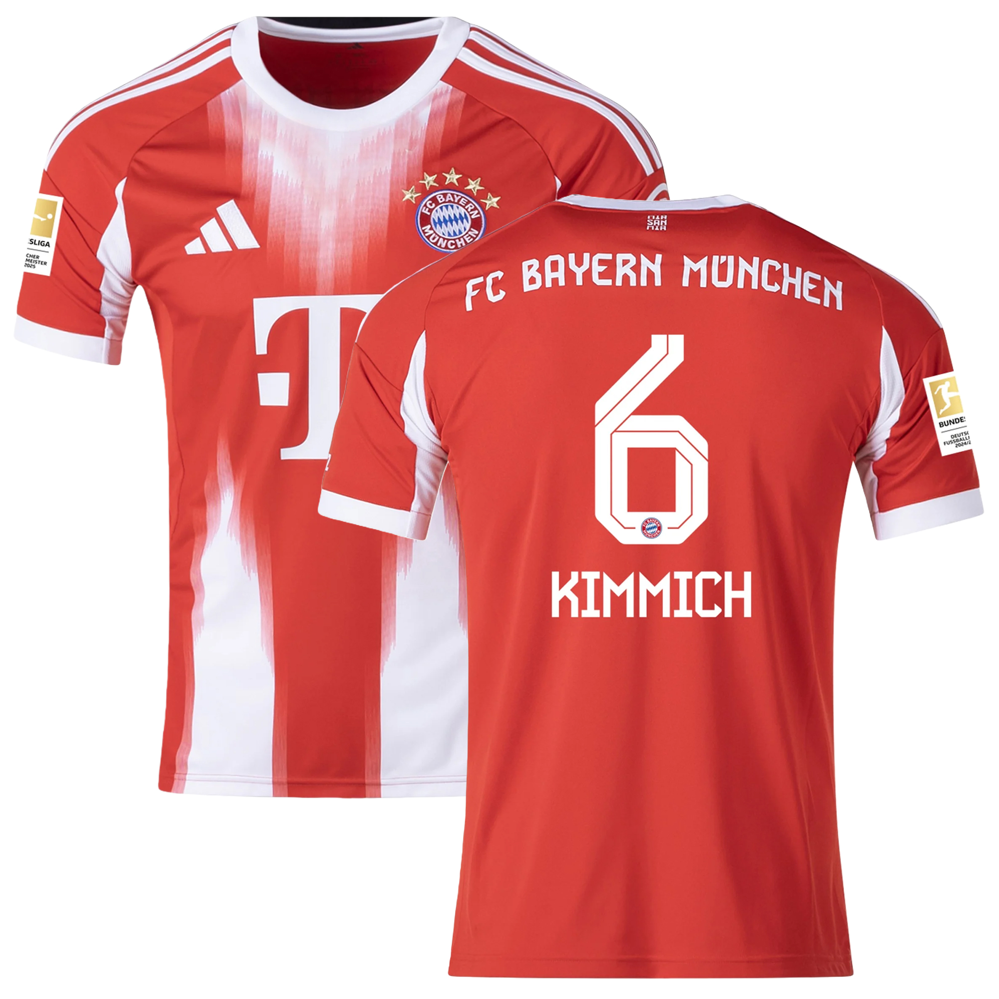 Mens 6 Joshua Kimmich Bayern Munich 2025-26 Home Jersey Football Shirt