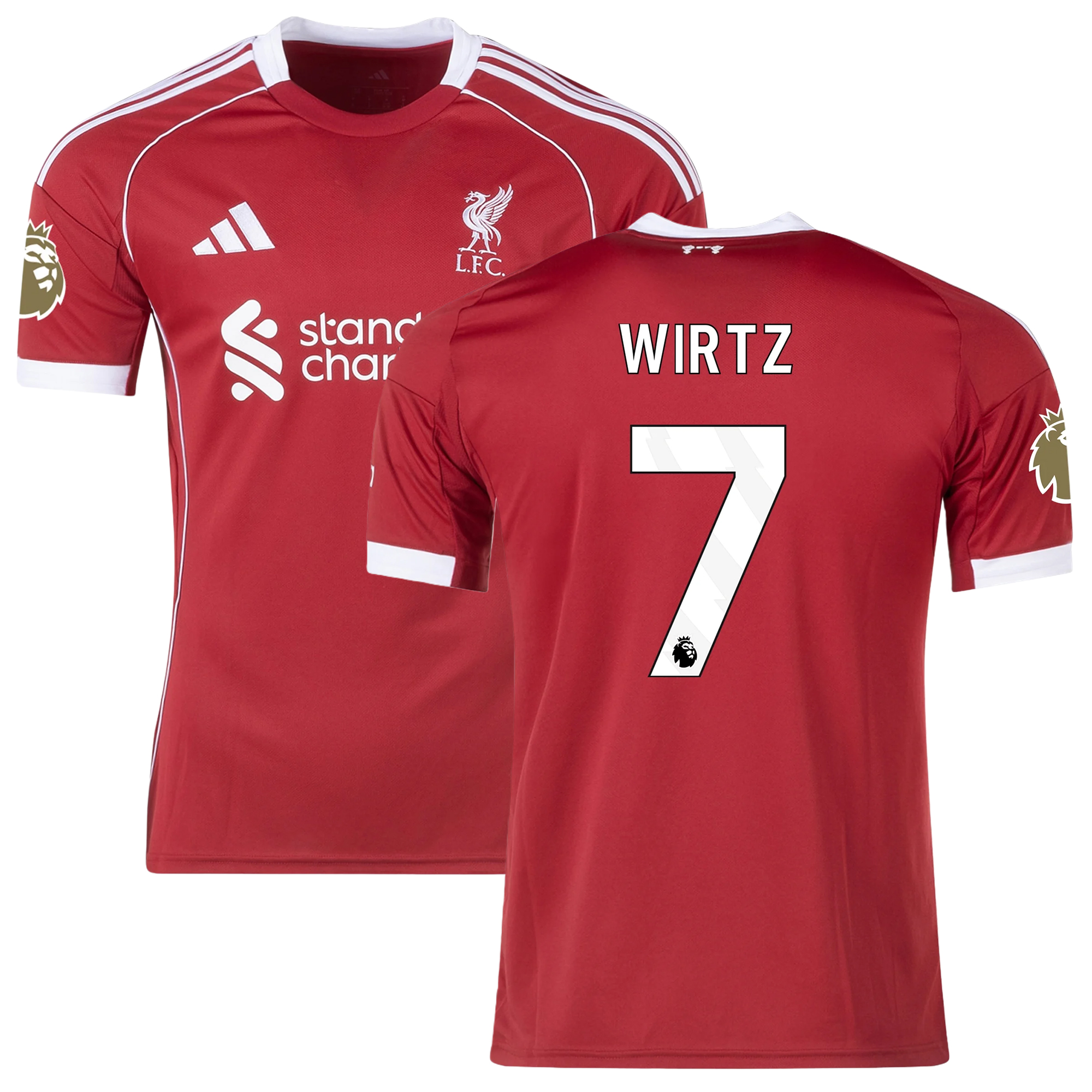 Mens 7 Florian Wirtz Liverpool 2025-26 Home Jersey Football Shirt