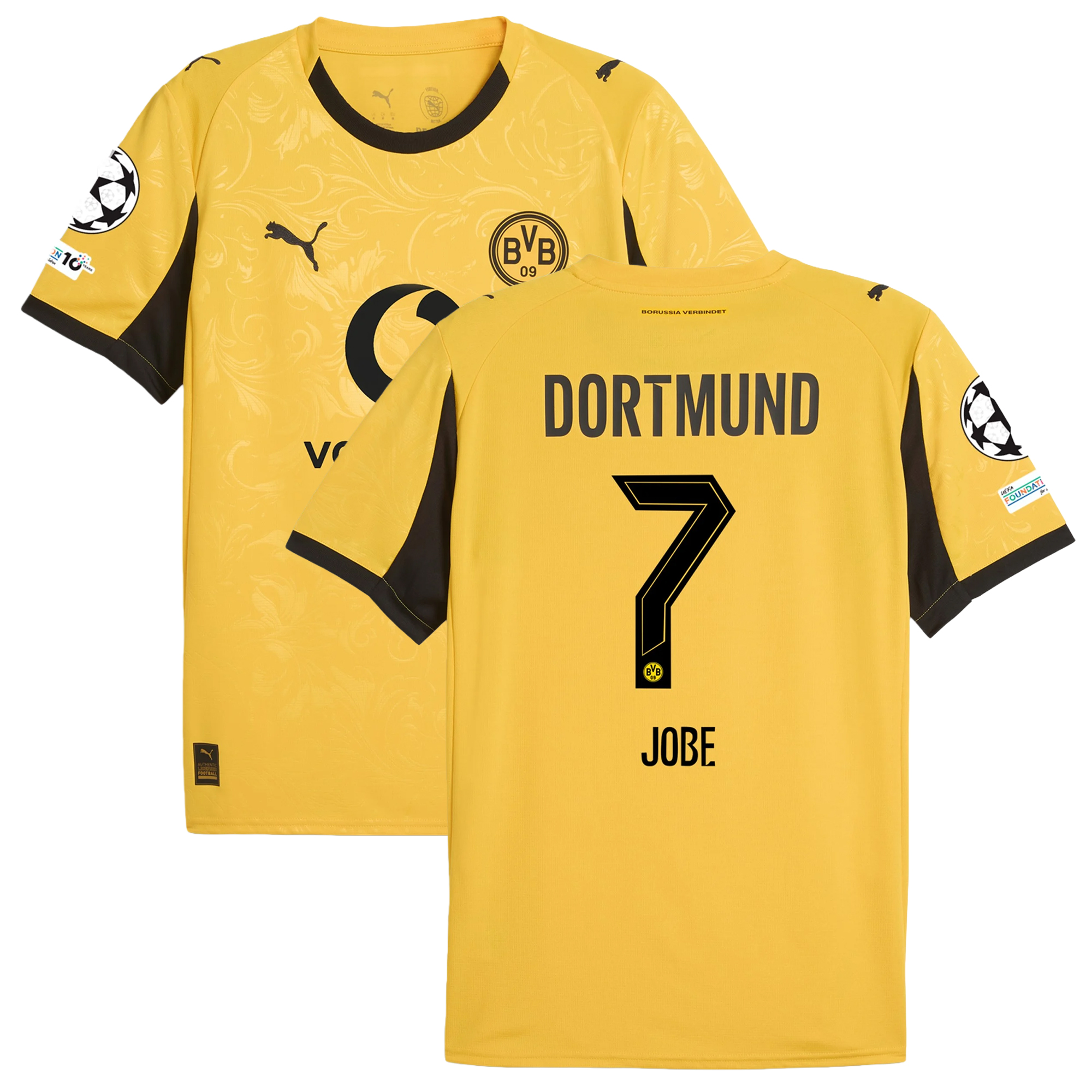 Mens 7 Jobe Bellingham Borussia Dortmund 2025-26 Third Jersey Football Shirt