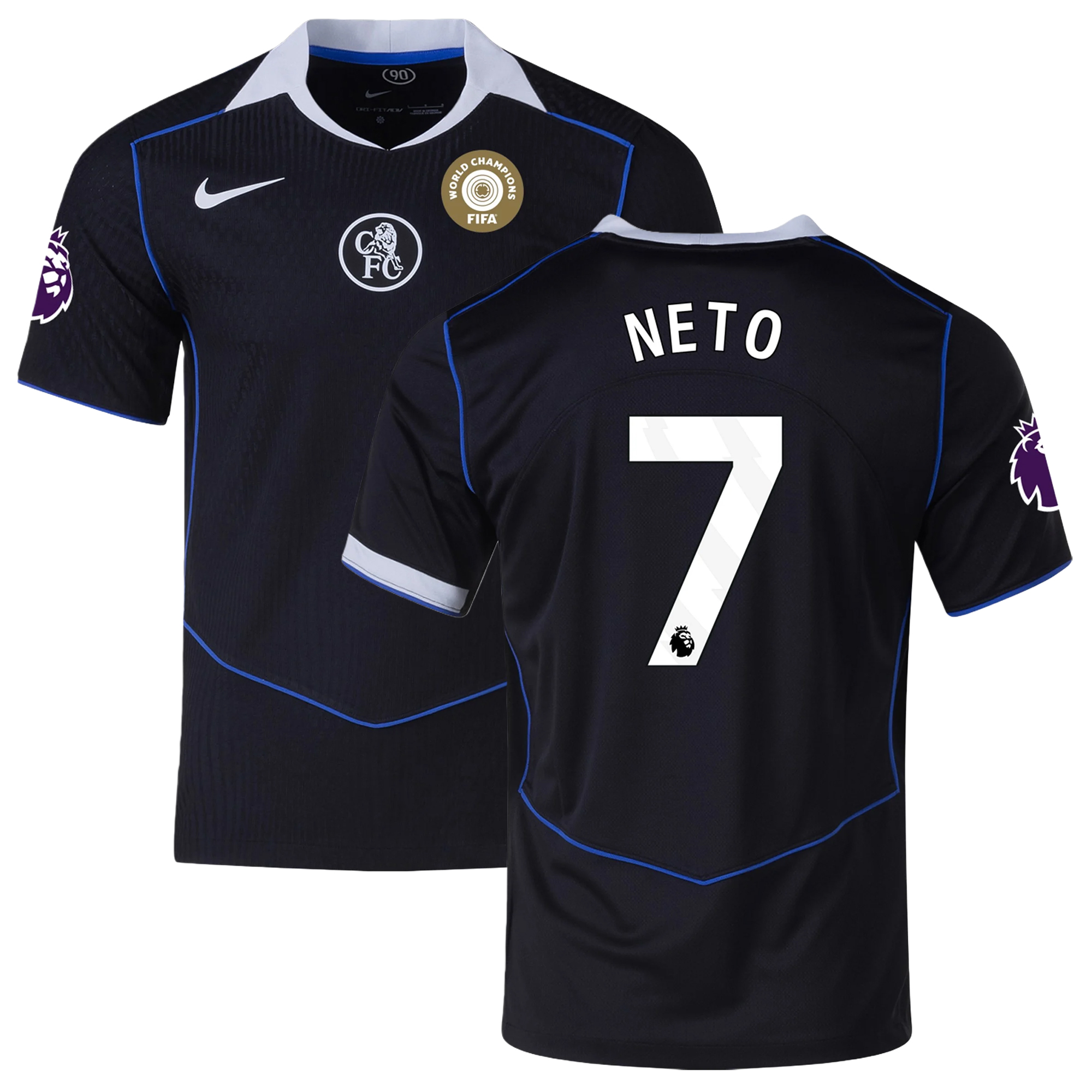 Mens 7 Pedro Neto Chelsea Third Jersey 2025-26 Football Shirt