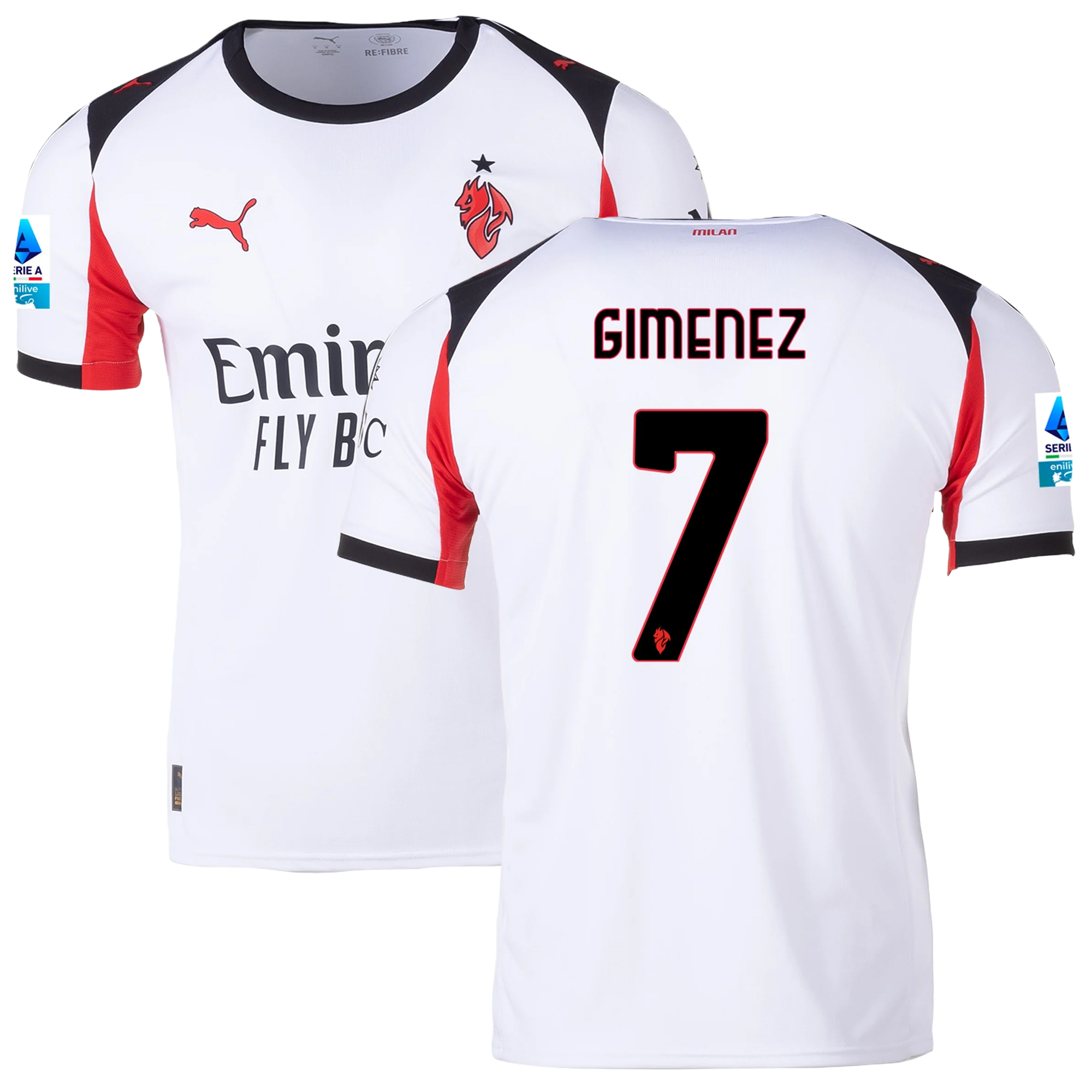 Mens 7 Santiago Giménez AC Milan 2025-26 Away Jersey Football Shirt