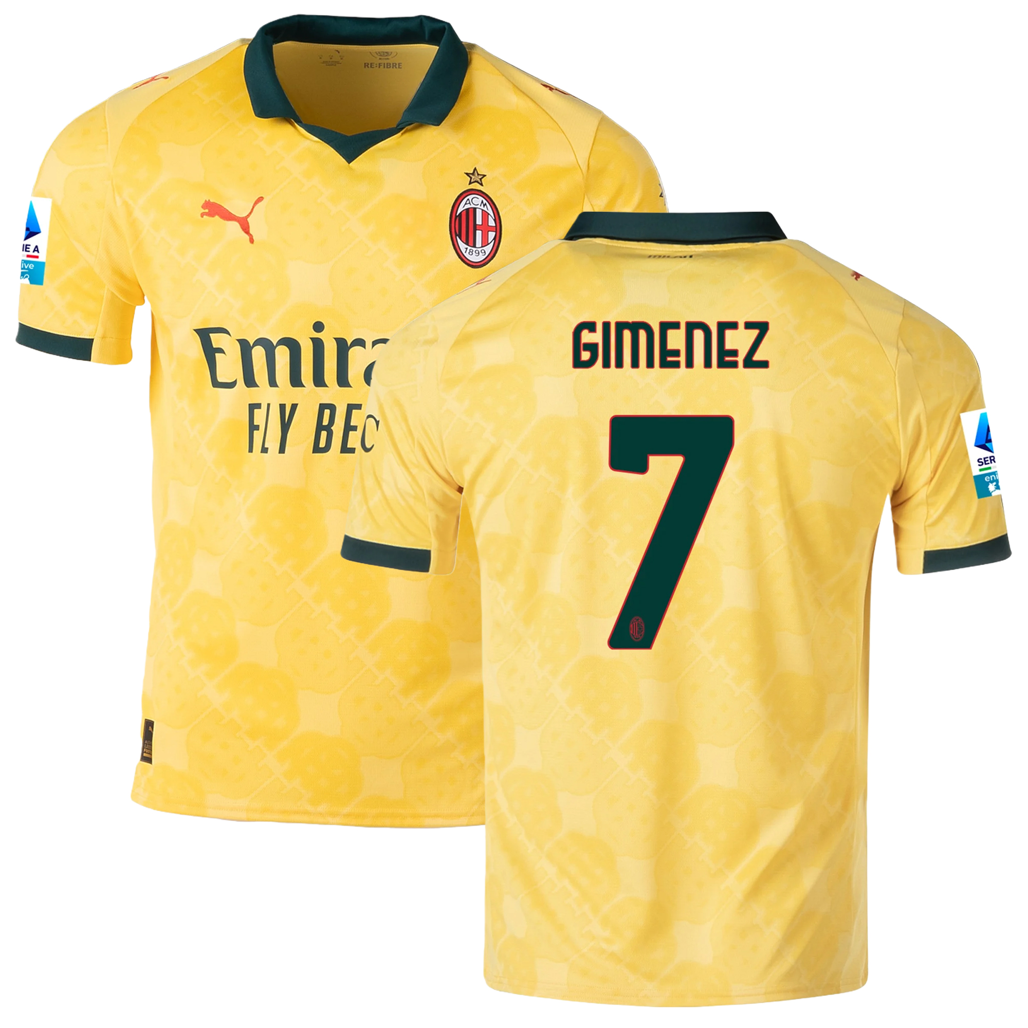 Mens 7 Santiago Giménez AC Milan 2025-26 Third Jersey Football Shirt