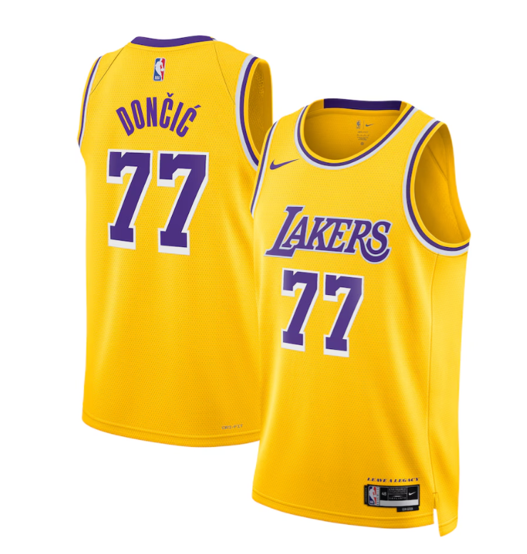 Men's Los Angeles Lakers Jerseys #77 Luka Doncic Basketball Jerseys