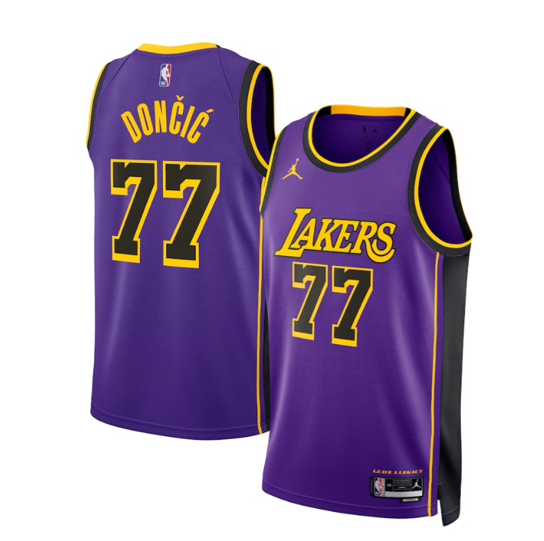 Men's Los Angeles Lakers Jerseys #77 Luka Doncic Basketball Jerseys