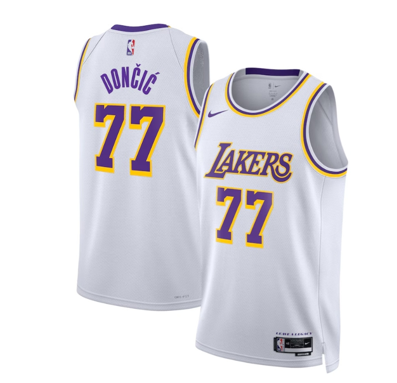 Men's Los Angeles Lakers Jerseys #77 Luka Doncic Basketball Jerseys