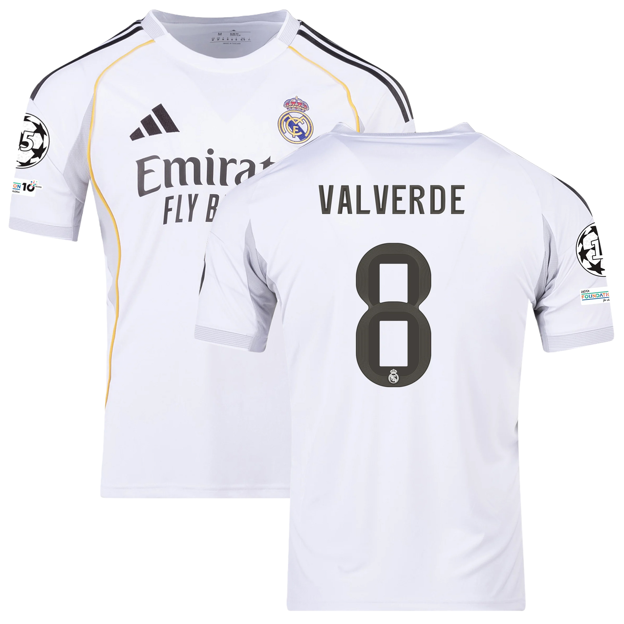 Mens 8 Federico Valverde Real Madrid 2025-26 Home Jersey Football Shirt