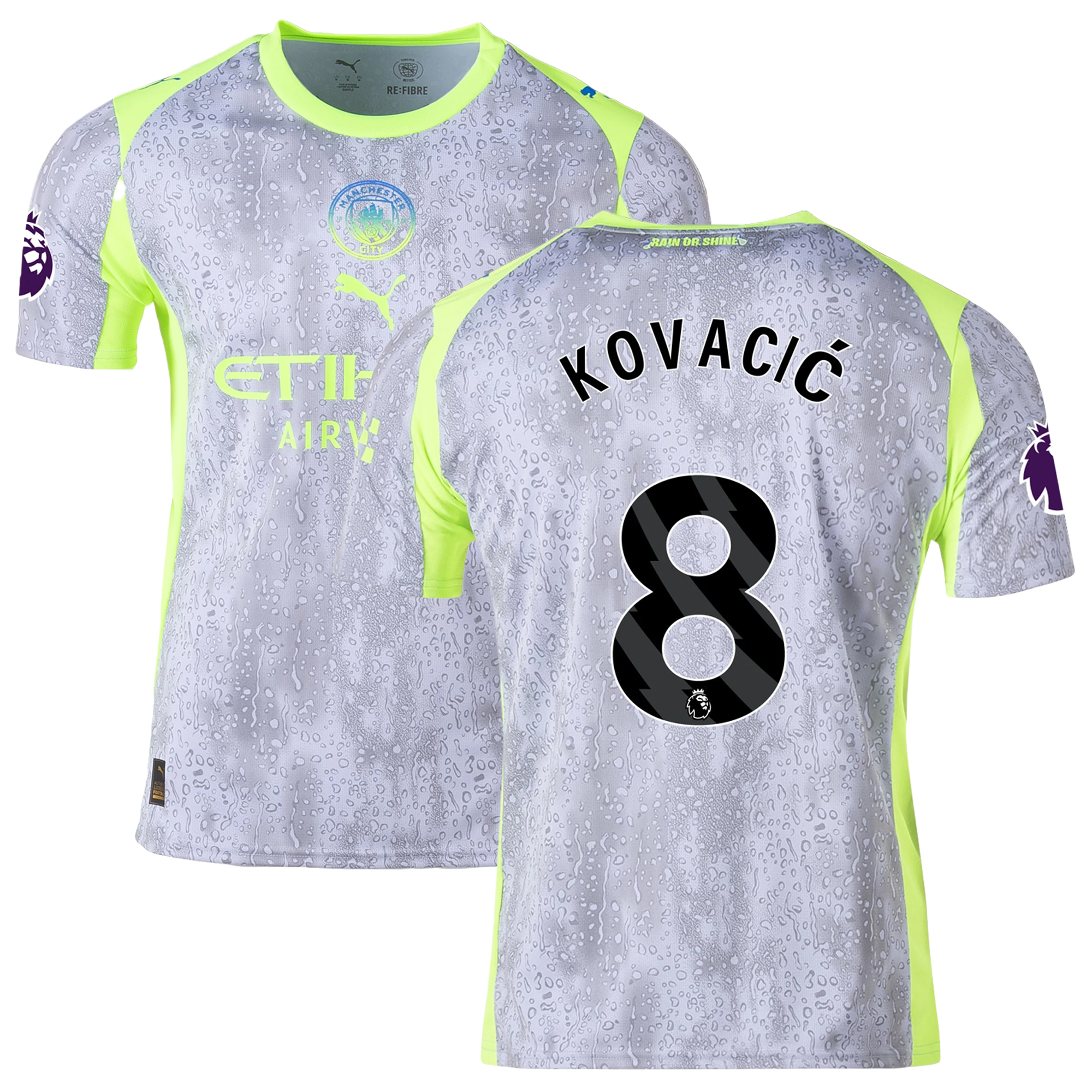 Mens 8 Mateo Kovačić Manchester City Third Jersey 2025-26 Football Shirt