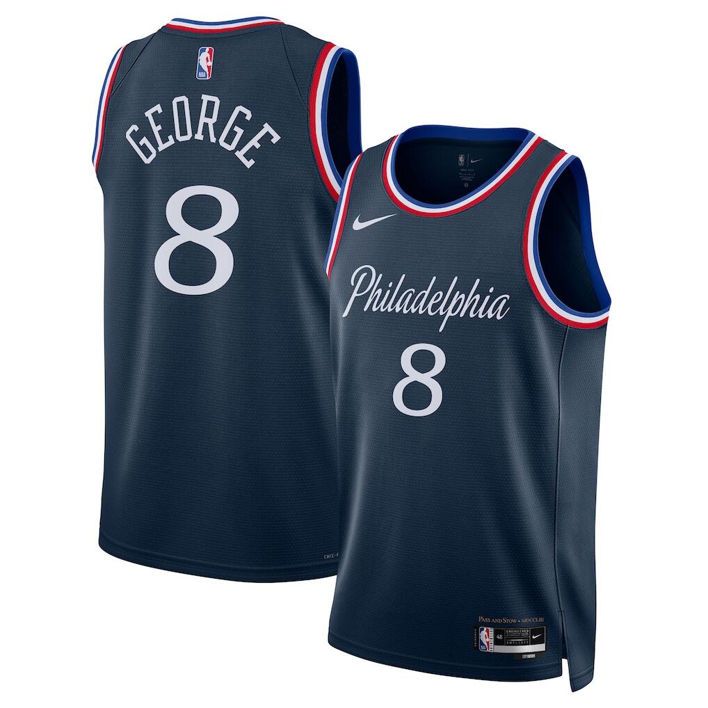 Men's Philadelphia 76ers Jerseys #8 Paul George 25-26 City Edition Basketball Jerseys