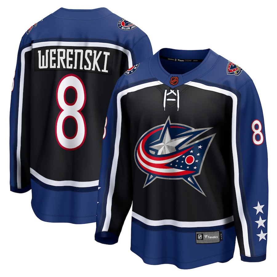 Men's Columbus Blue Jackets Jerseys #8 Zach Werenski Hockey Jerseys