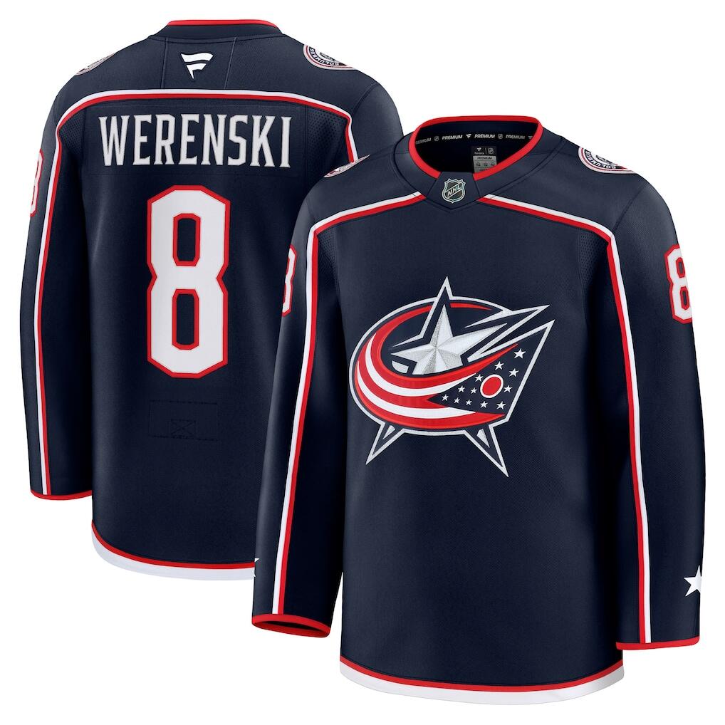 Men's Columbus Blue Jackets Jerseys #8 Zach Werenski Hockey Jerseys