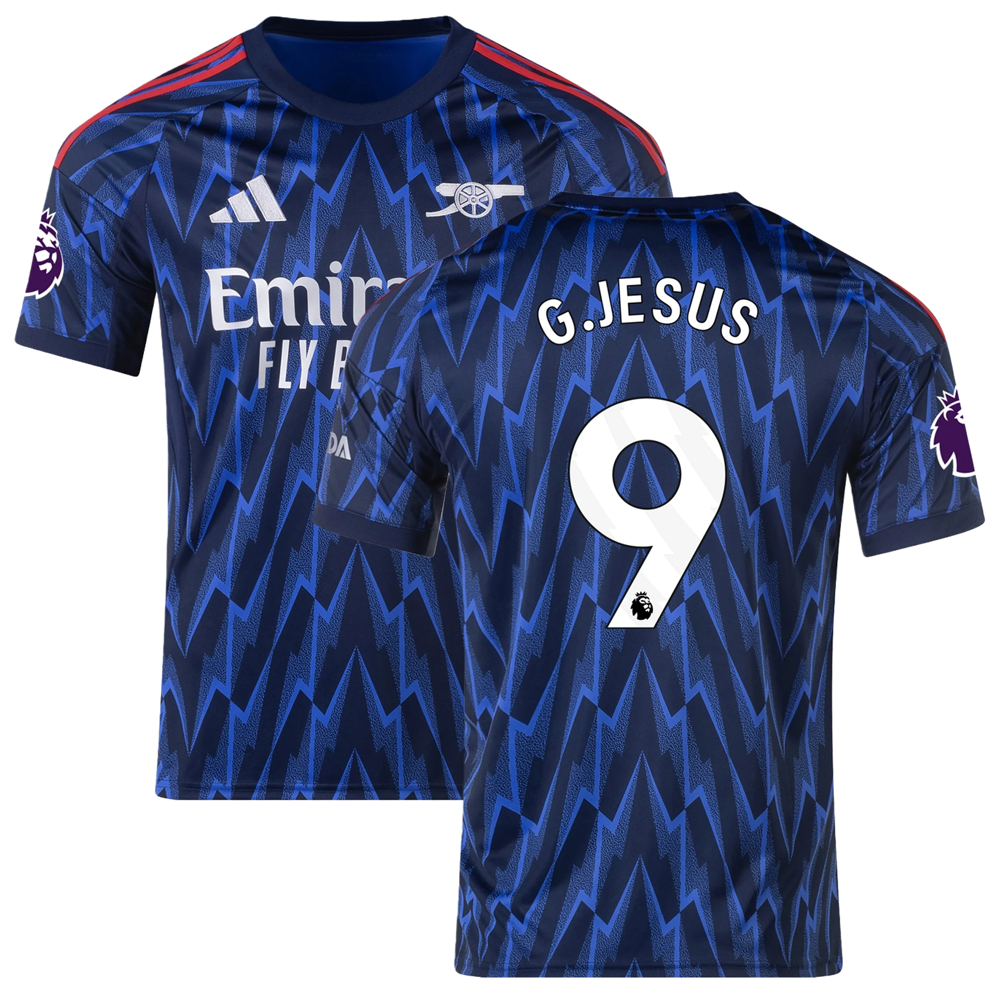 Mens 9 Gabriel Jesus Arsenal 2025-26 Away Jersey Football Shirt