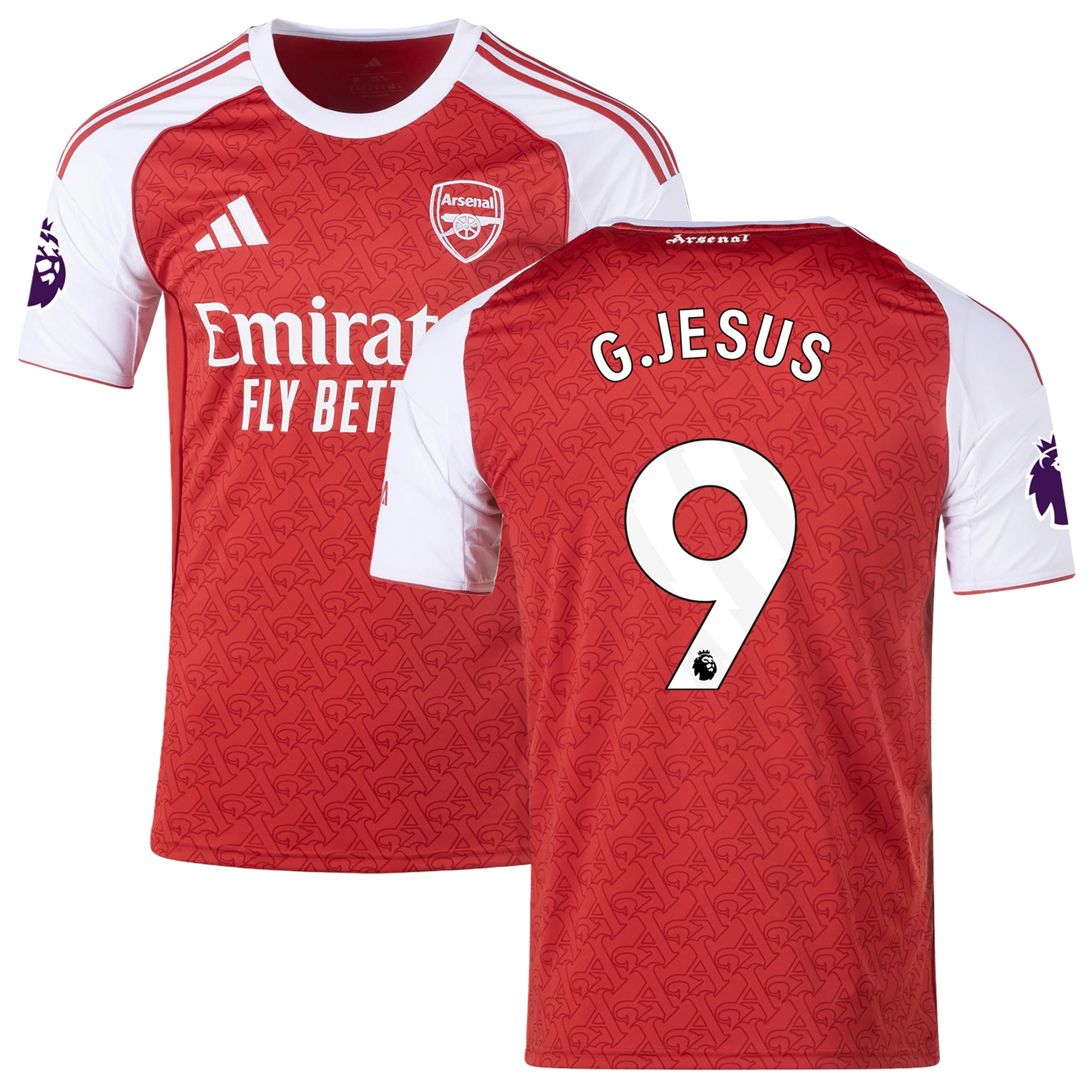 Mens 9 Gabriel Jesus Arsenal 2025-26 Home Jersey Football Shirt