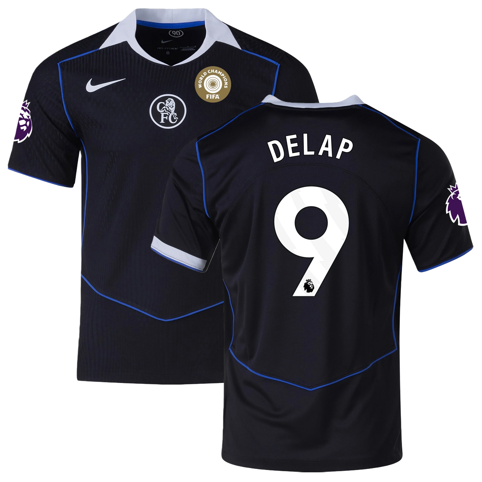 Mens 9 Liam Delap Chelsea Third Jersey 2025-26 Football Shirt