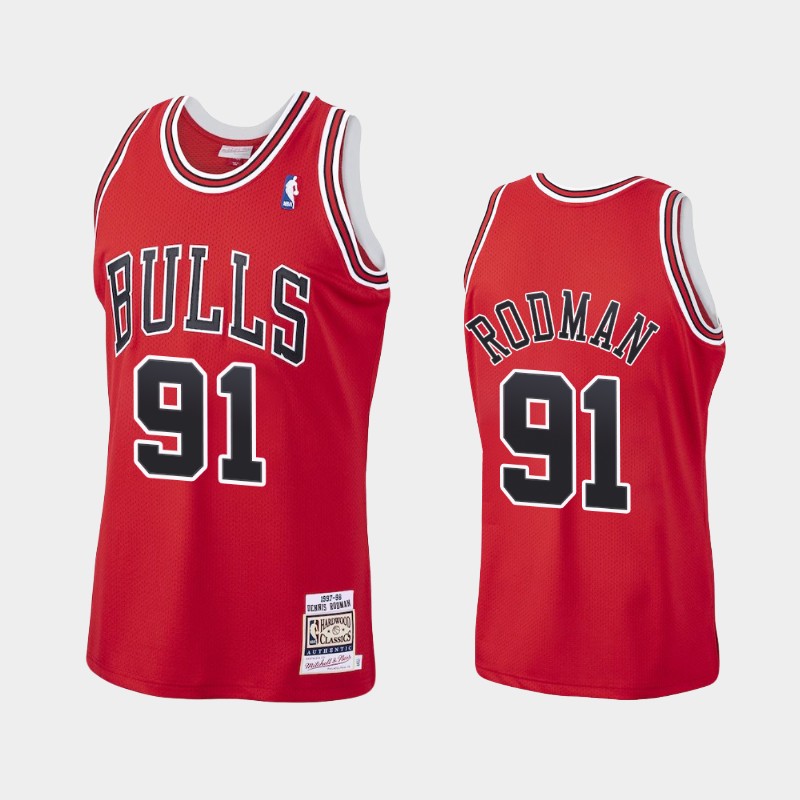 Men's Chicago Bulls Jerseys #91 Dennis Rodman 1997-98 Basketball Jerseys