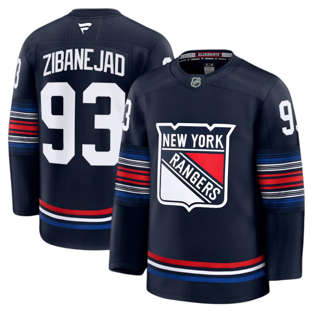 Men's New York Rangers Jerseys #93 Mika Zibanejad Hockey Jerseys