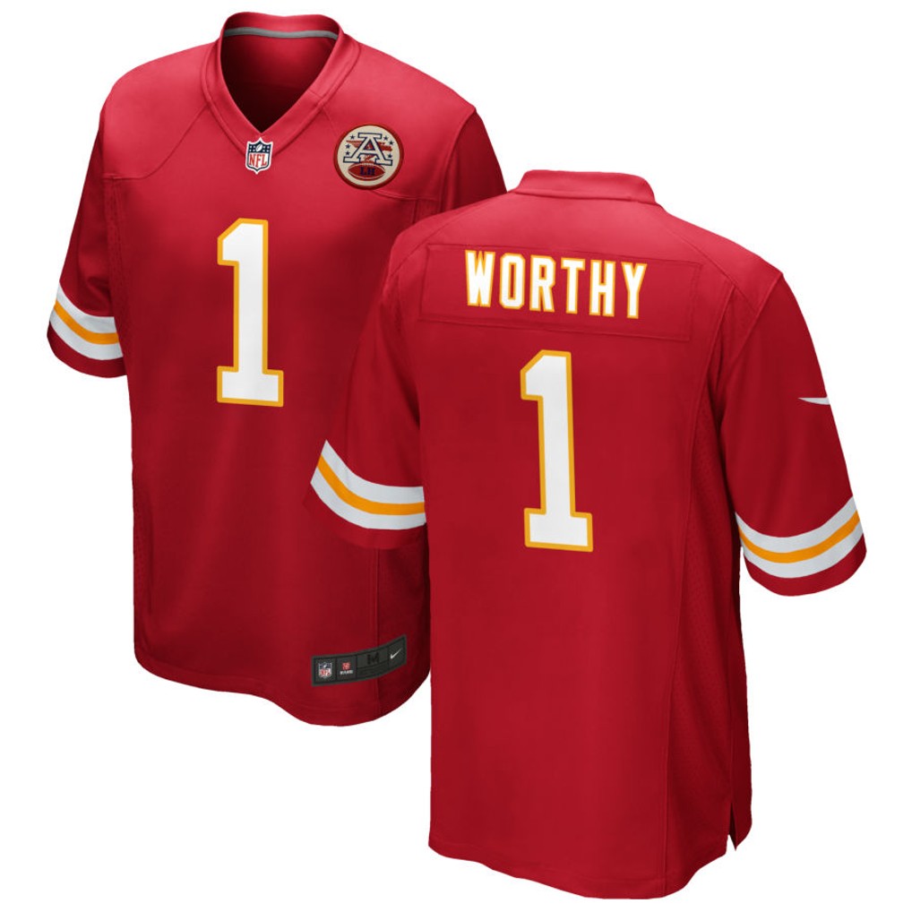 Men's Kansas City Chiefs Jerseys #1 Xavier Worthy Football Jerseys