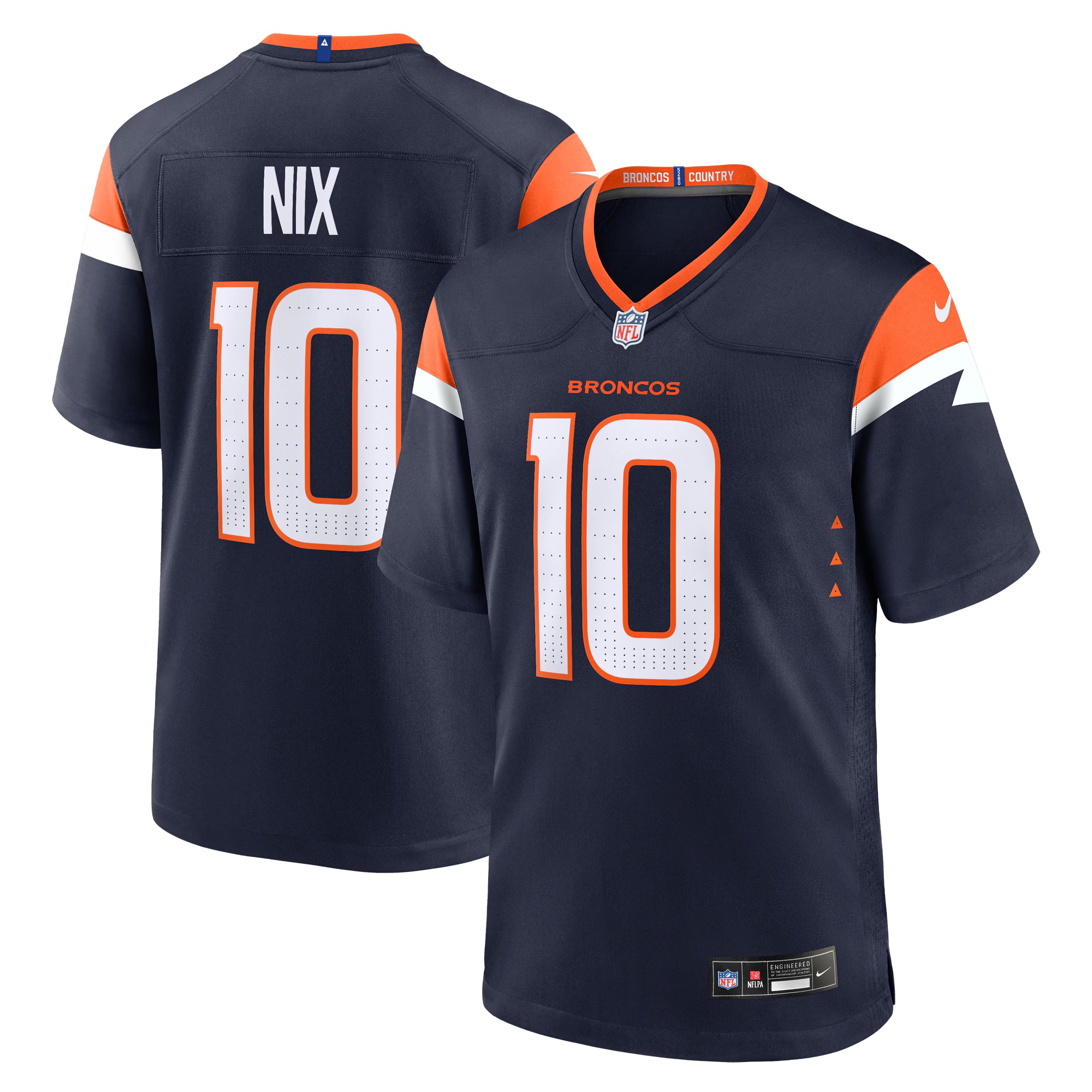 Men's Denver Broncos Jerseys #10 Bo Nix Football Jerseys