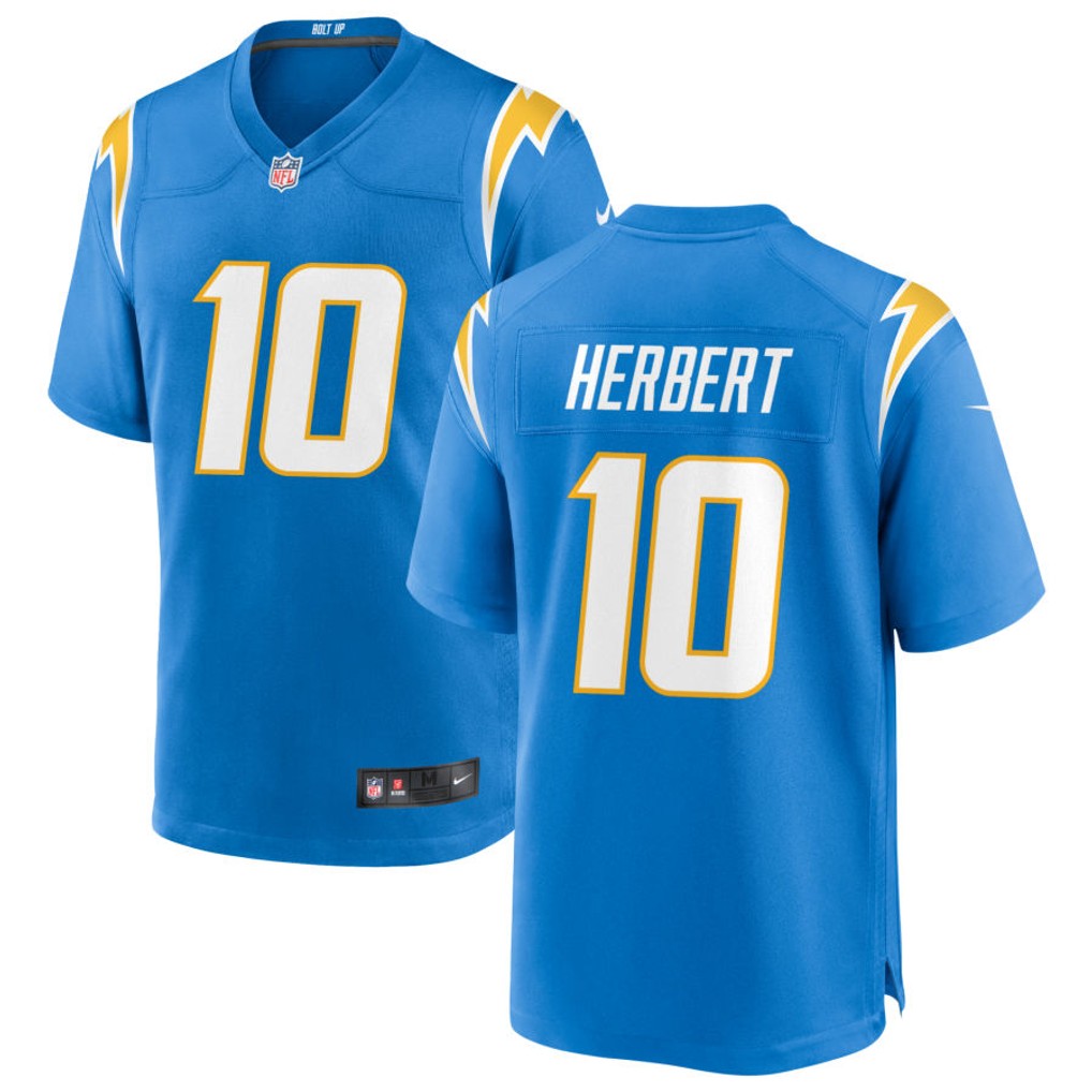 Men's Los Angeles Chargers Jerseys #10 Justin Herbert Football Jerseys