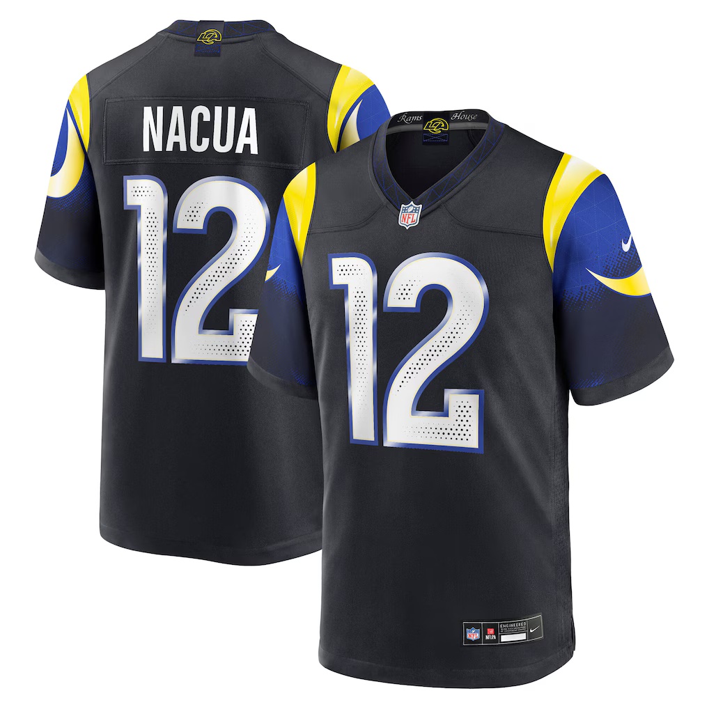 Men's Los Angeles Rams Jerseys #12 Puka Nacua Football Jerseys