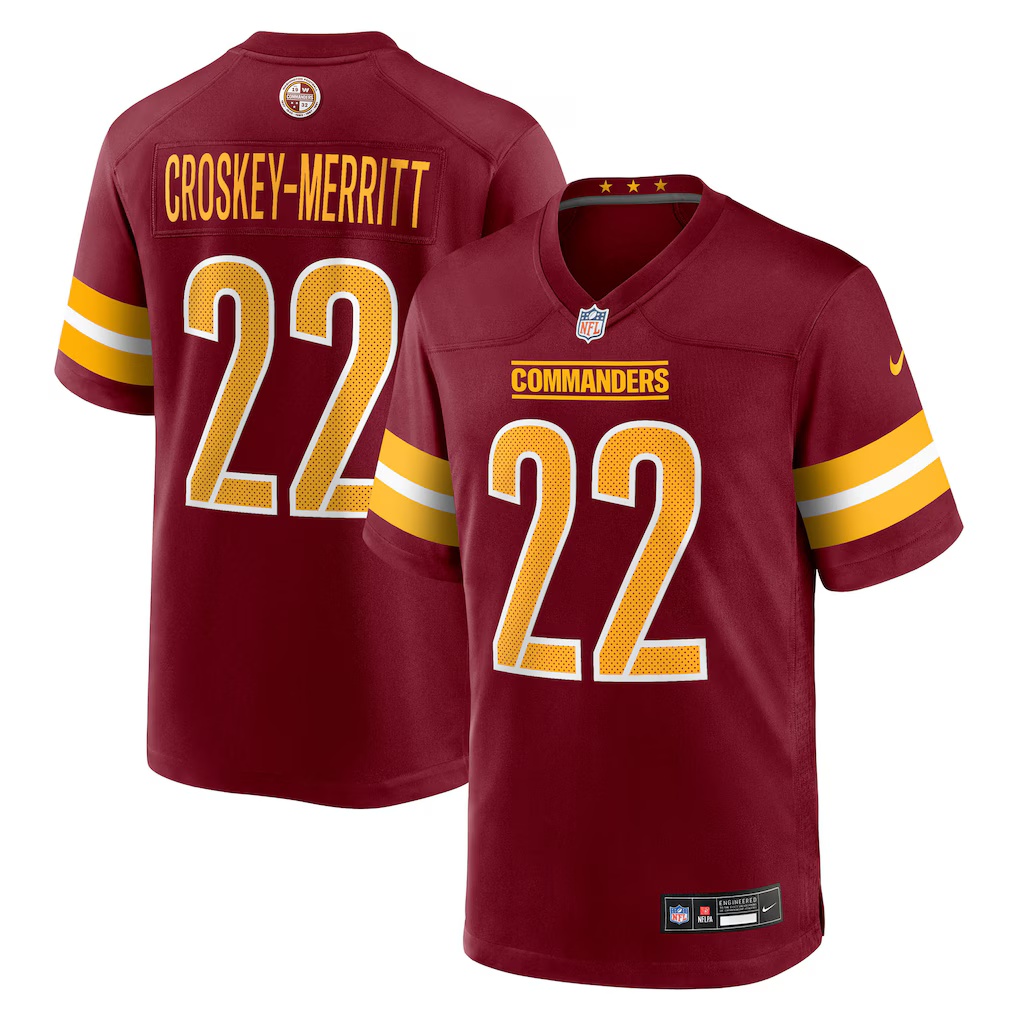 Men's Washington Commanders Jerseys #22 Jacory Croskey-Merritt Football Jerseys