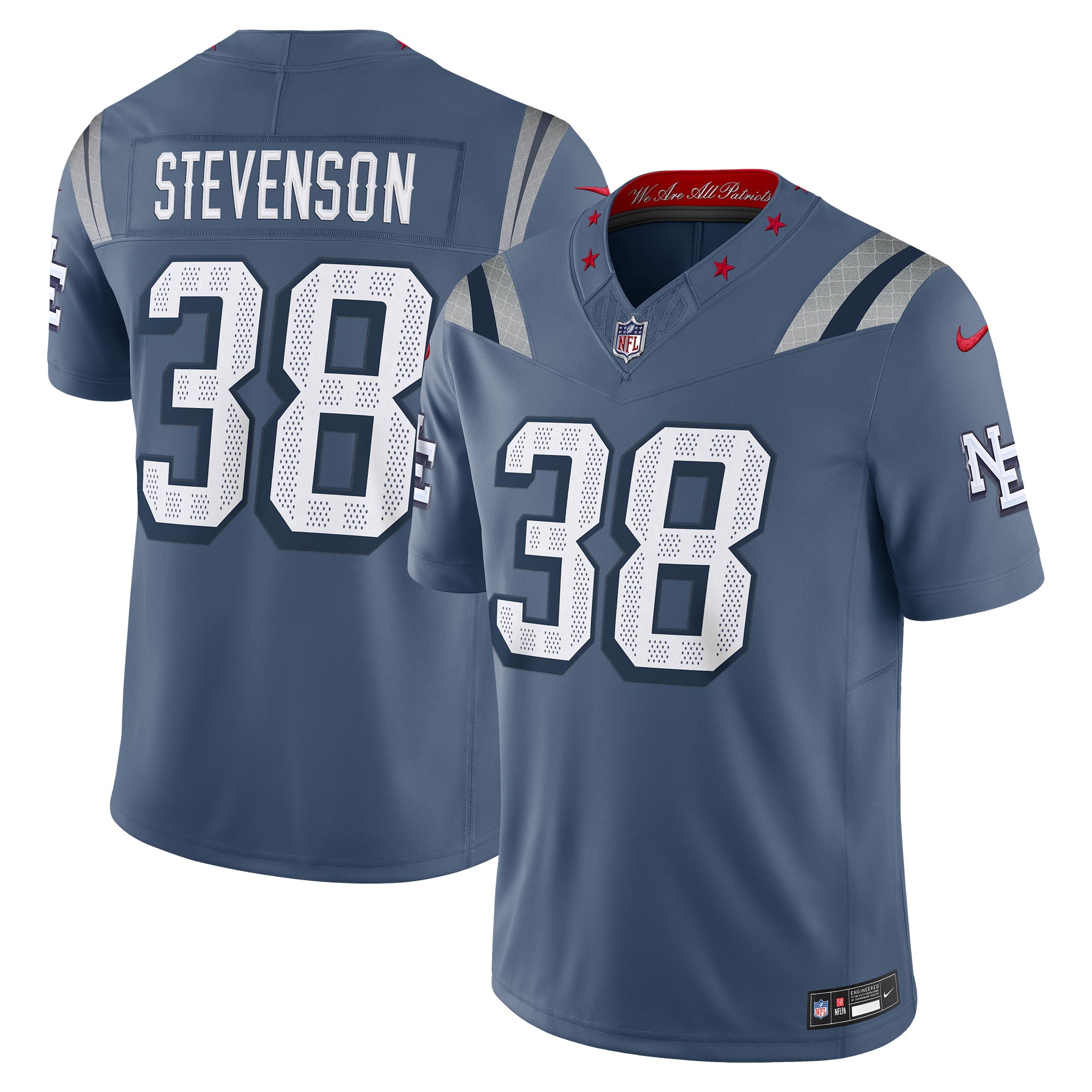 Men's New England Patriots Jerseys #38 Rhamondre Stevenson TreVeyon Henderson Football Jerseys