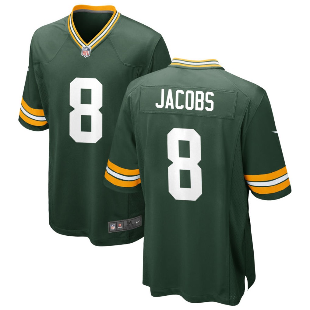 Men's Green Bay Packers Jerseys #8 Josh Jacobs Football Jerseys