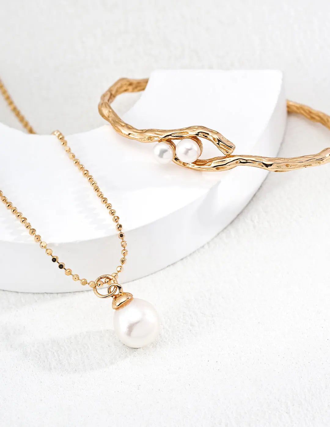 Freshwater Pearl Single Drop Pendant 925 Silver Necklace Vintage Gold 40cm Irregular Beauty Pearl