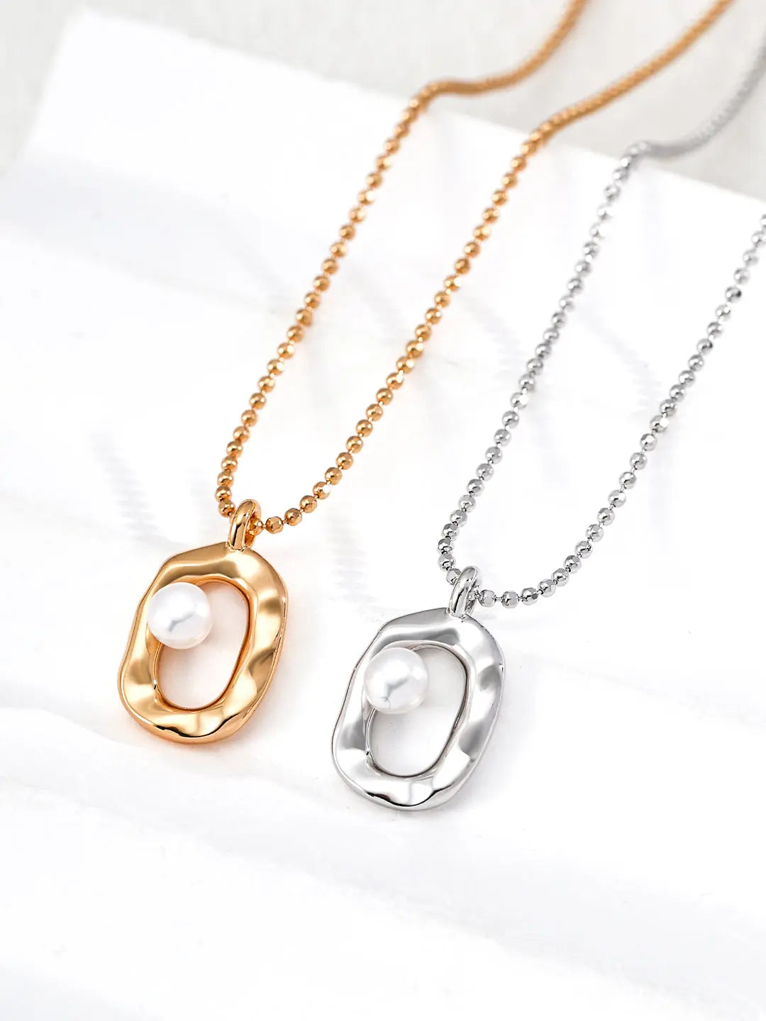 Freshwater Pearl Organic Halo Pendant 925 Silver Necklace Vintage Gold 40cm Irregular Beauty Pearl
