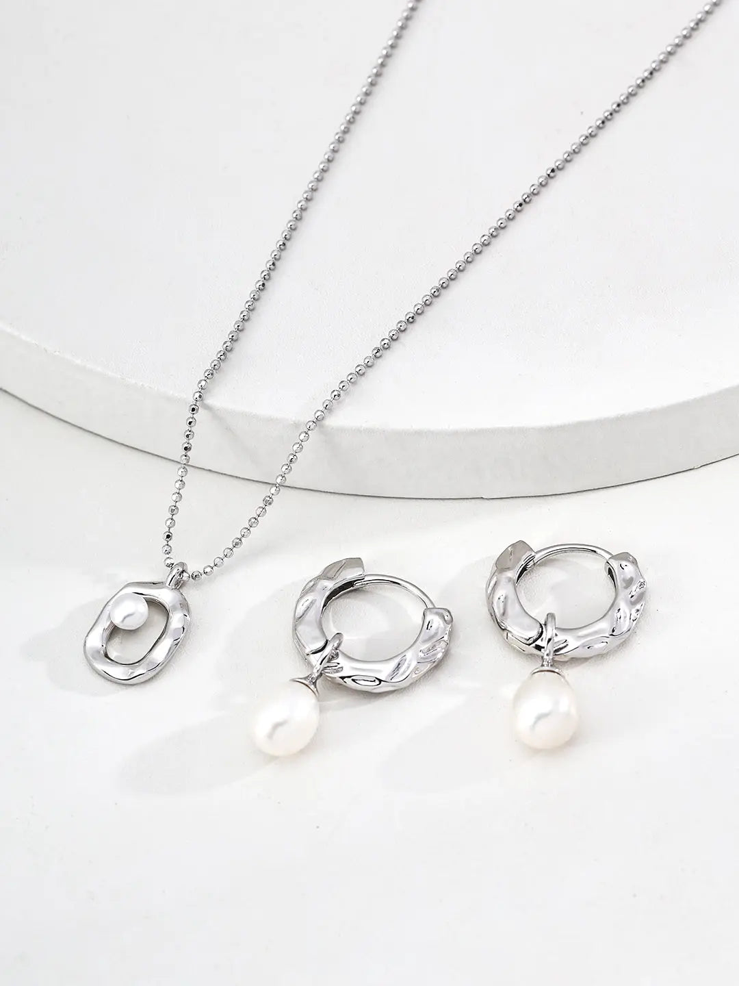 Freshwater Pearl Organic Halo Pendant 925 Silver Necklace Vintage Gold 40cm Irregular Beauty Pearl