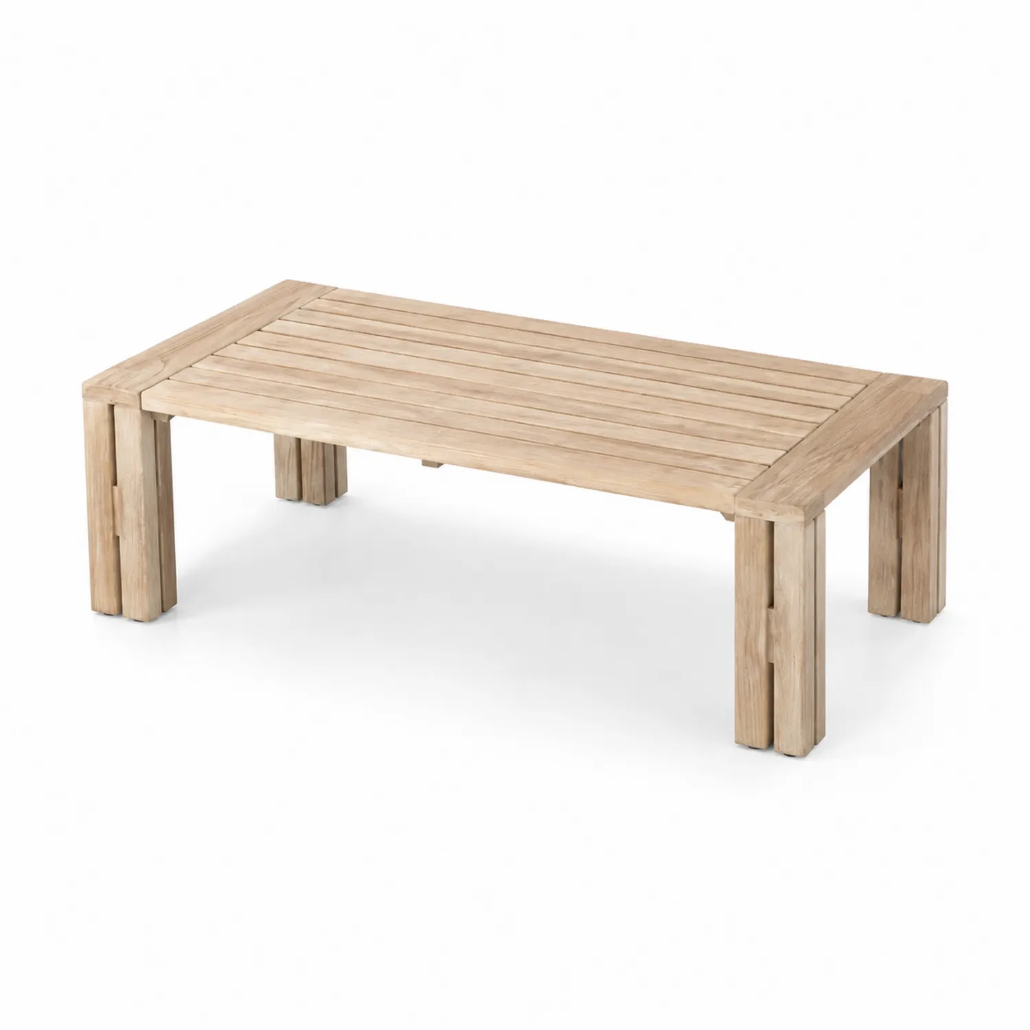 Table basse rectangulaire en teck massif pour extérieur 150 cm