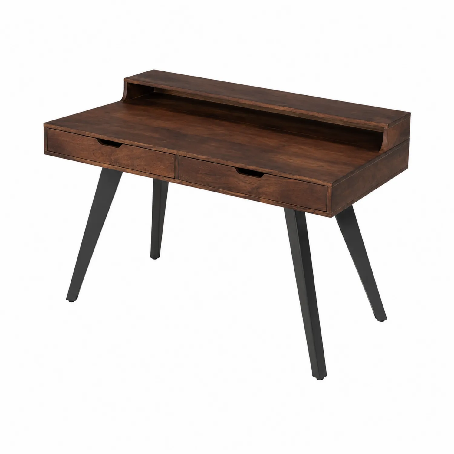 Bureau en bois avec tiroirs et pieds en métal