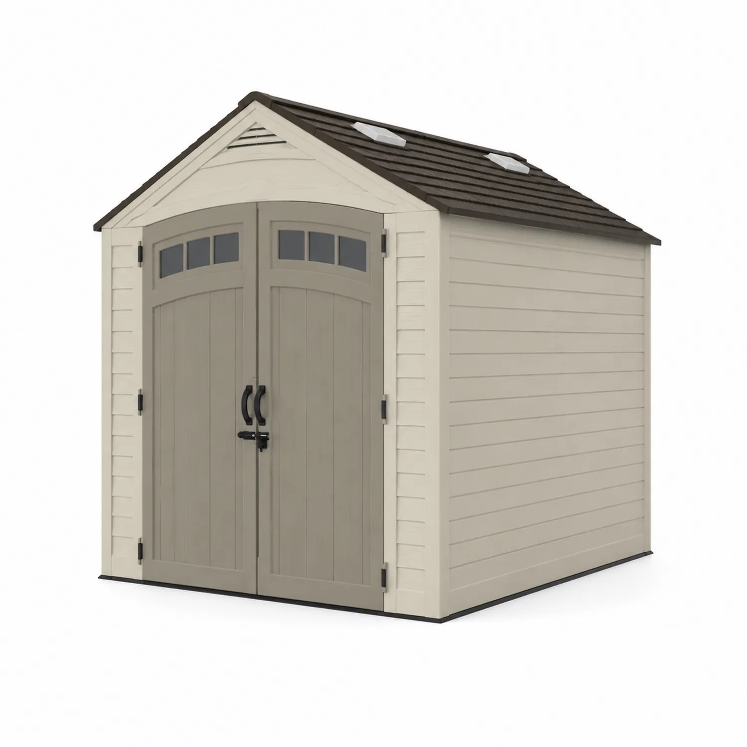 Abri de jardin en plastique avec toit en pente et portes doubles 195x152x226 cm