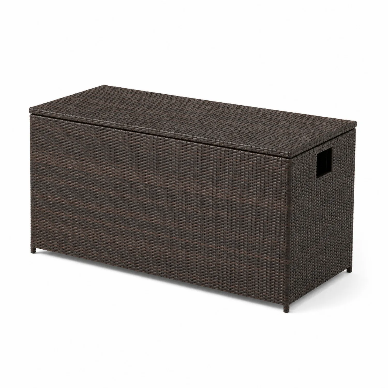 Coffre de rangement en osier synthétique Brun 120x50x60 cm