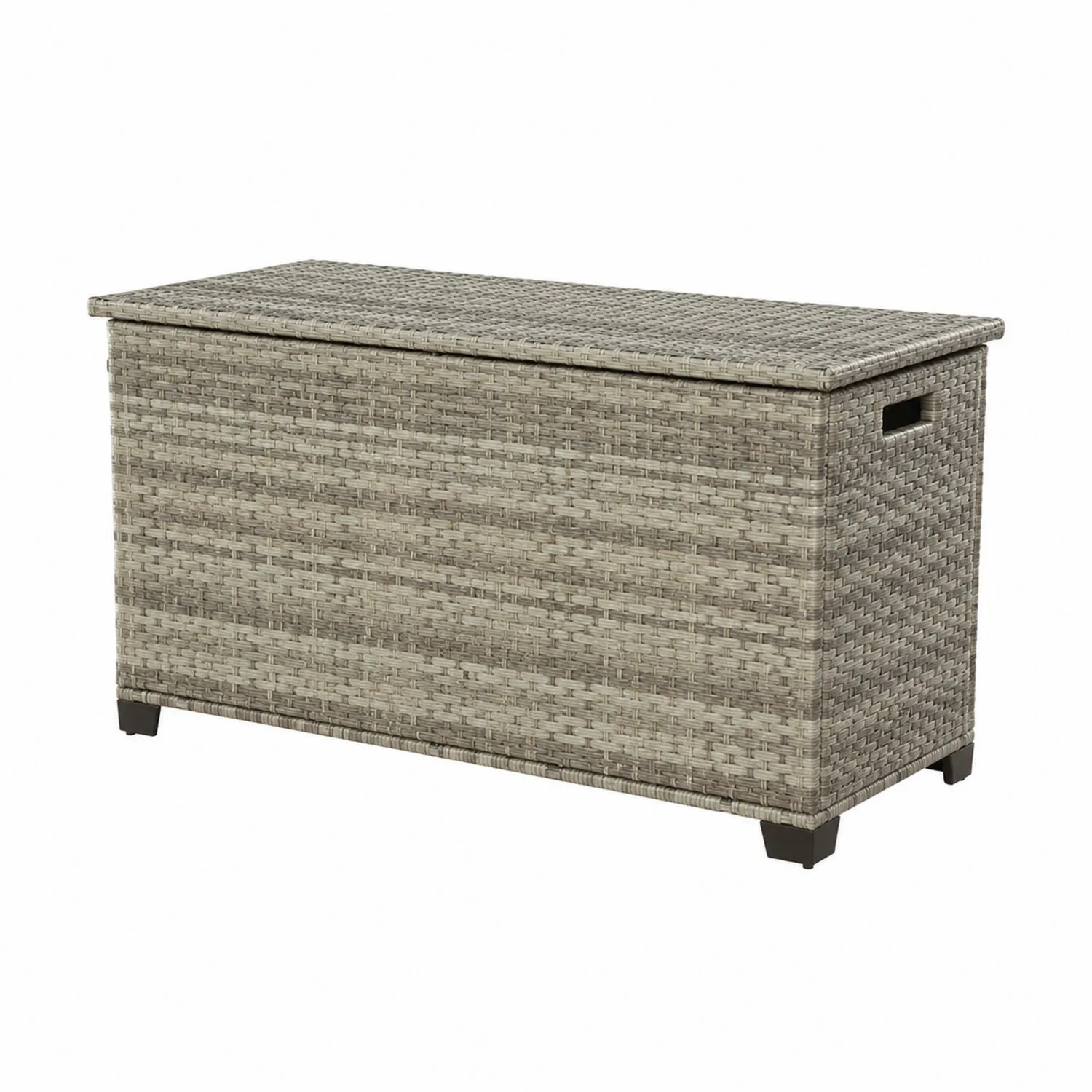 Coffre de rangement en résine tressée gris