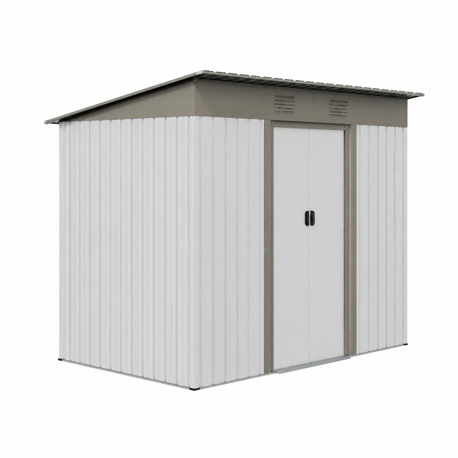 Abri de jardin en acier galvanisé Gris/Blanc 213x130x173 cm