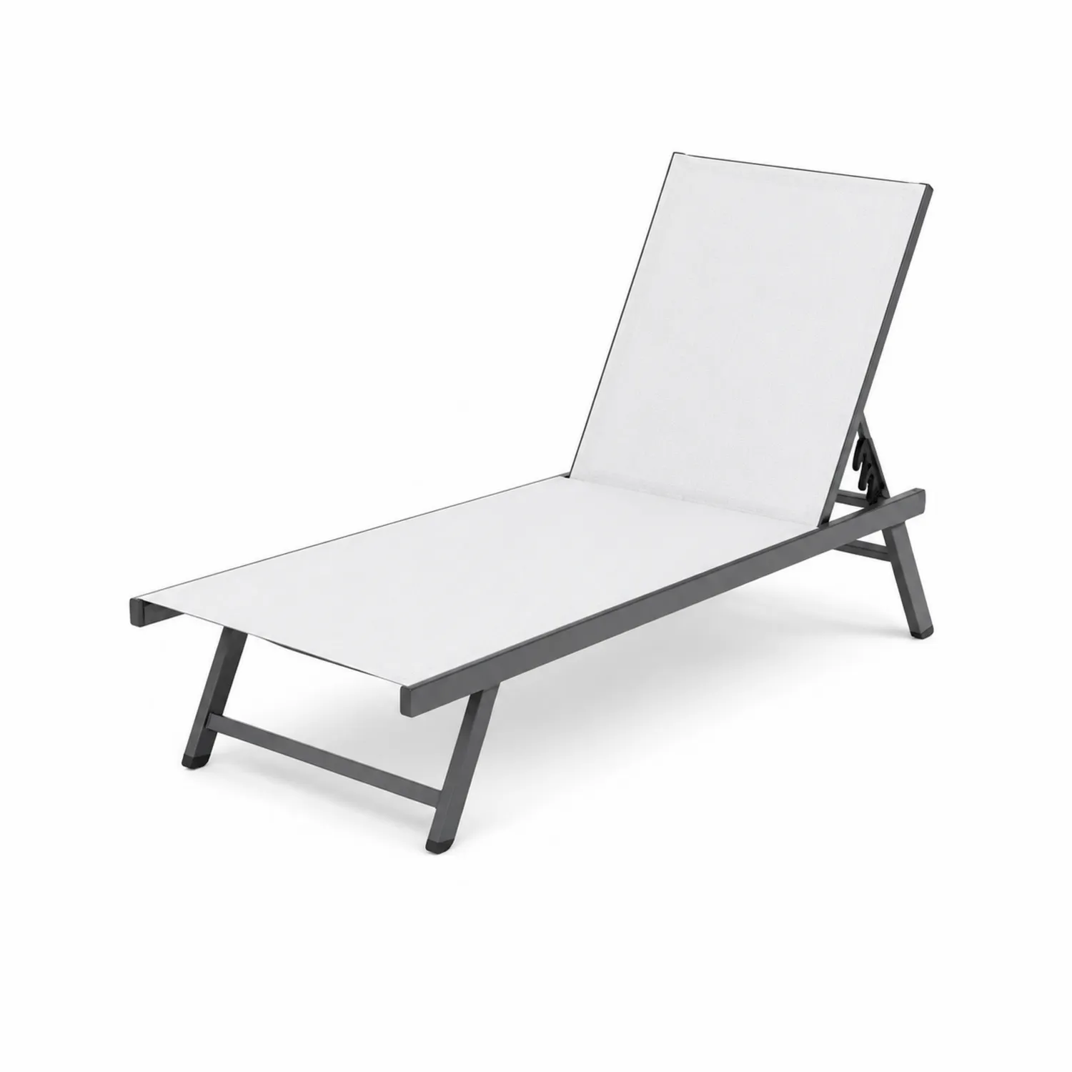 Chaise Longue de Jardin en Aluminium Blanc